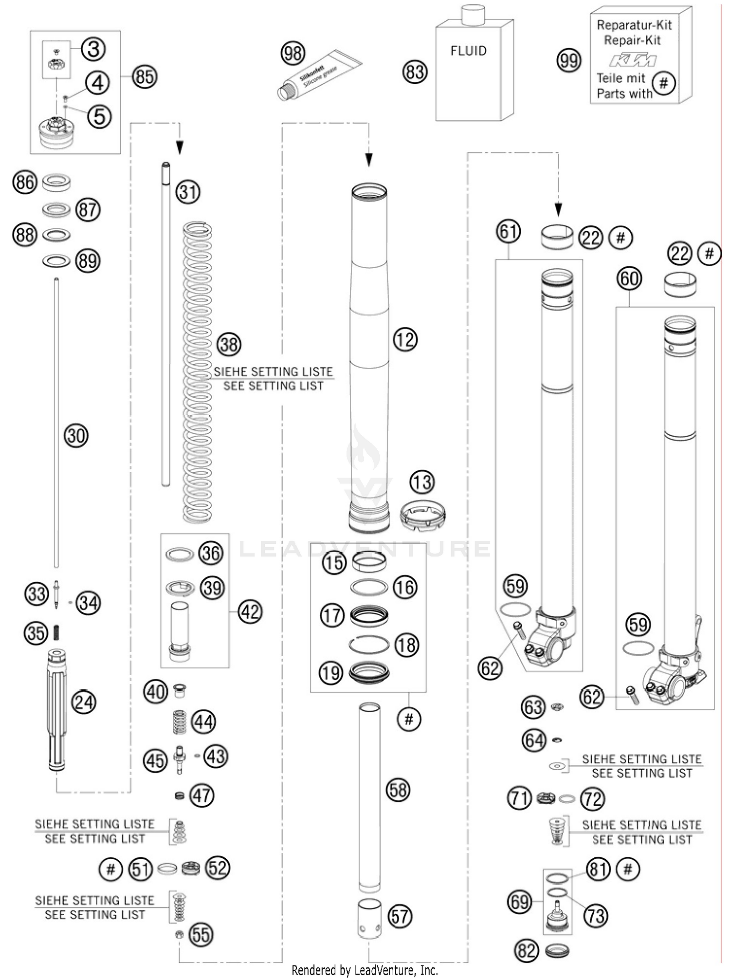 Front Fork, Disassembled