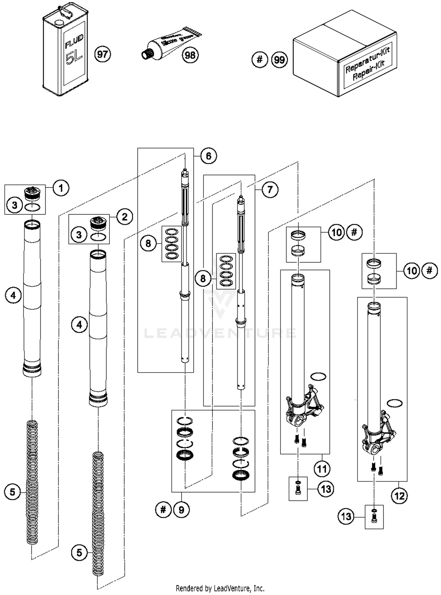 Front Fork Disassembled