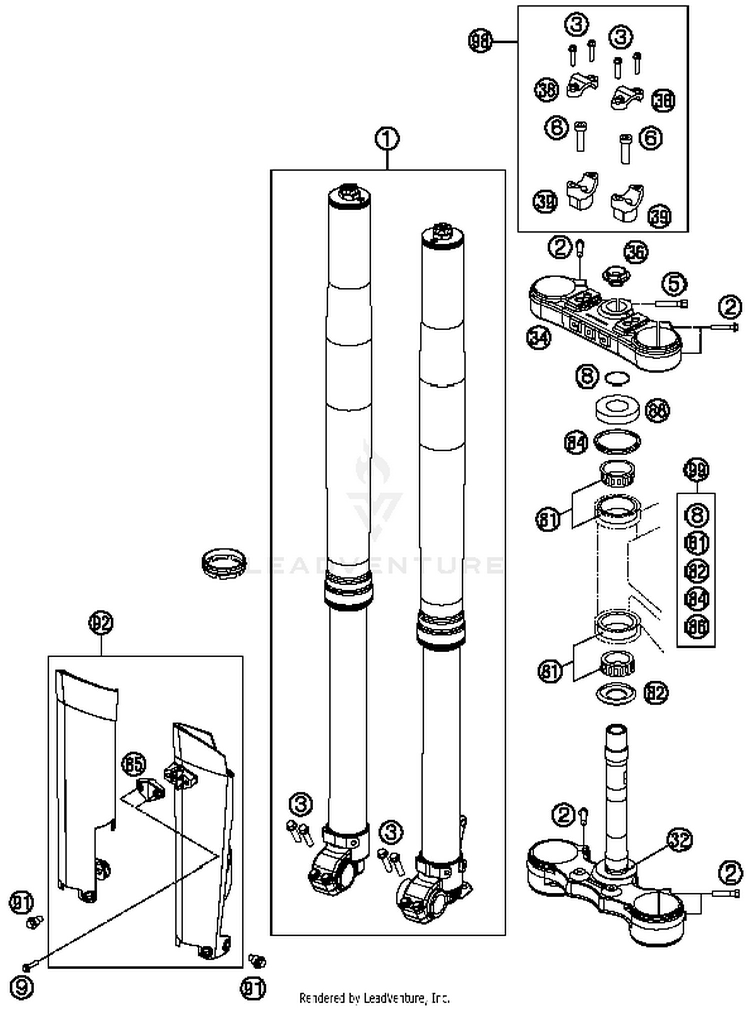 Front Fork, Triple Clamp