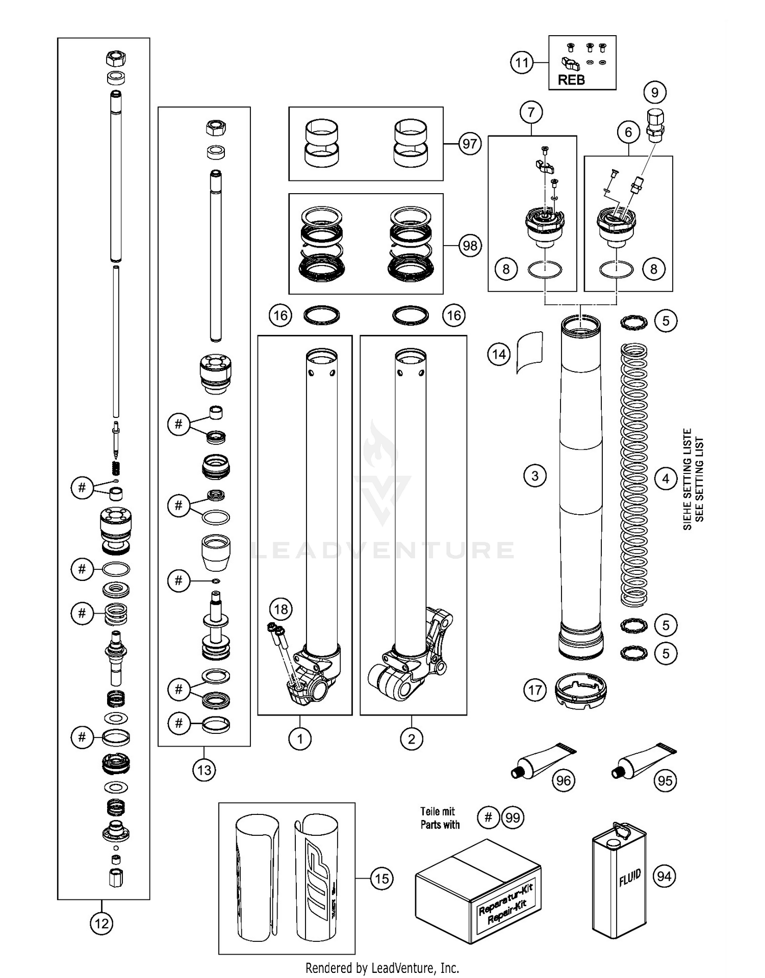 FRONT FORK DISASSEMBLED