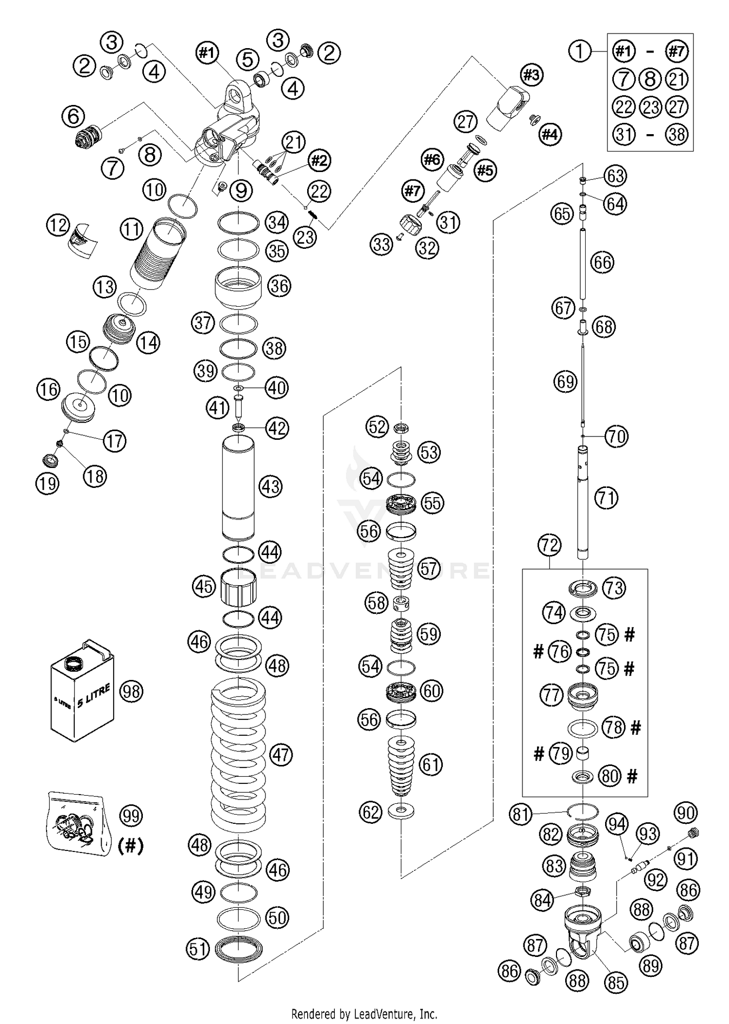 Shock Absorber WP Disassembled