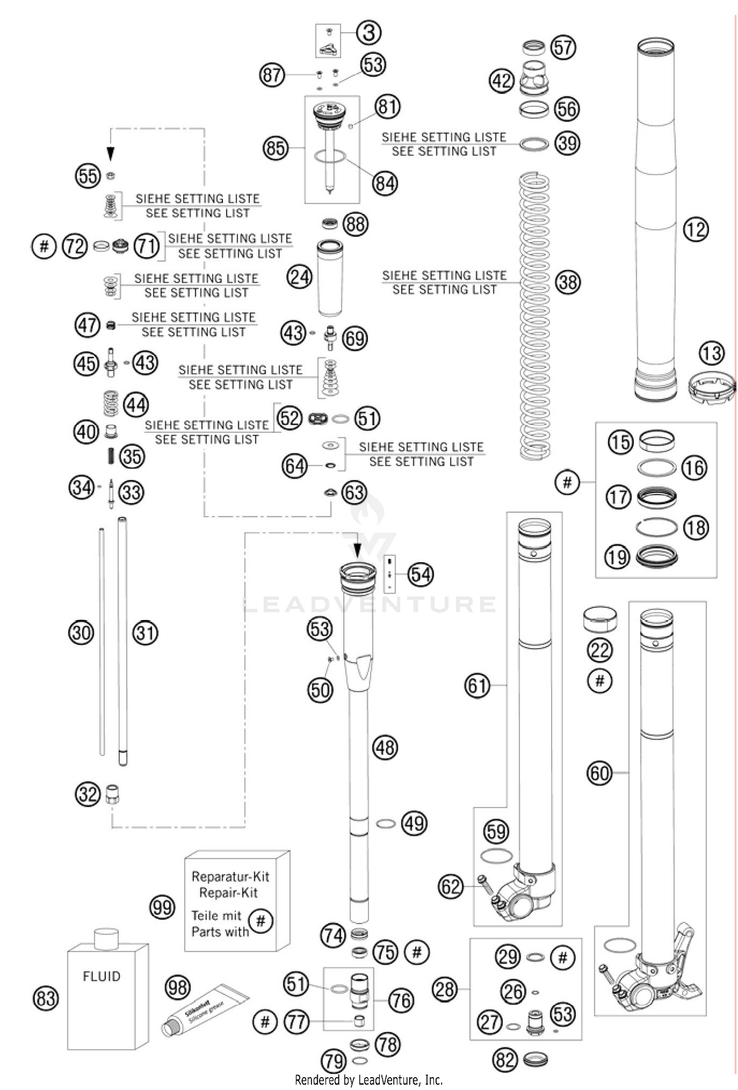 Front Fork, Disassembled