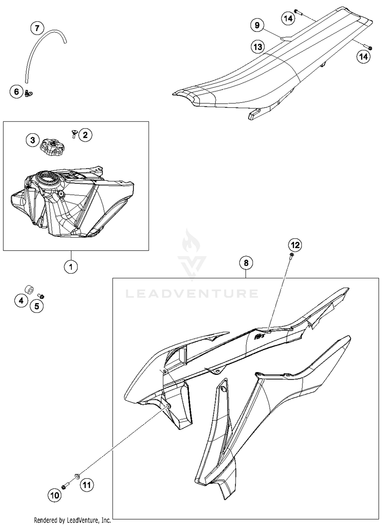 Tank, Seat, Cover
