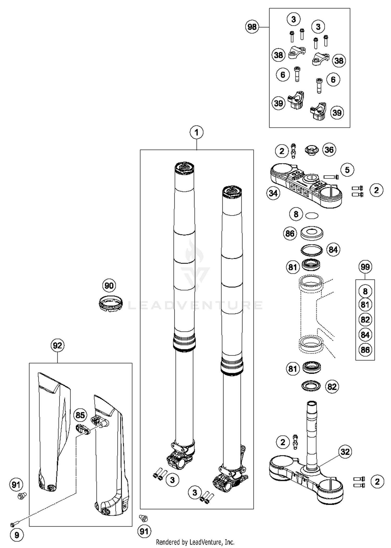Front Fork, Triple Clamp