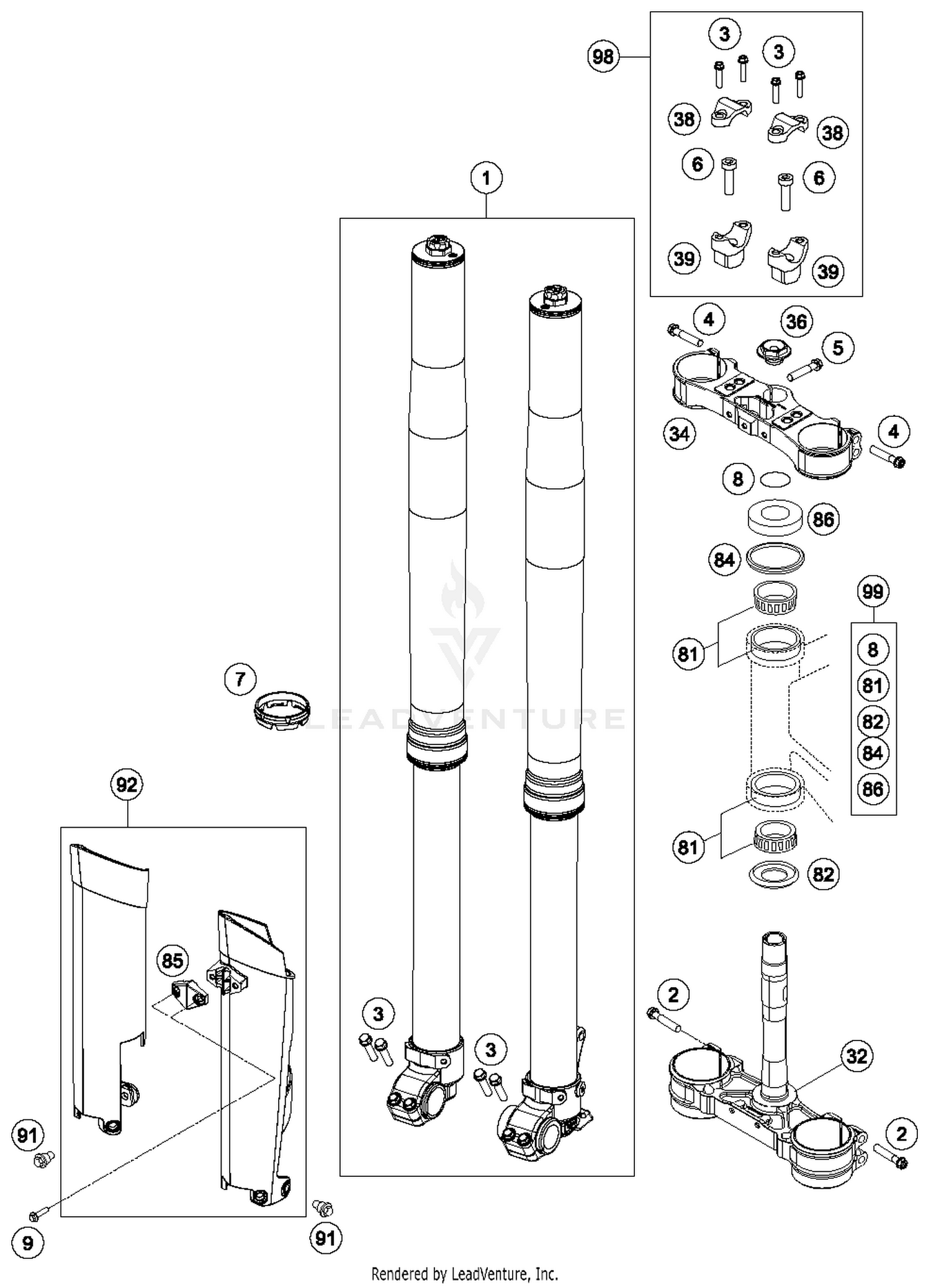 Front Fork, Triple Clamp