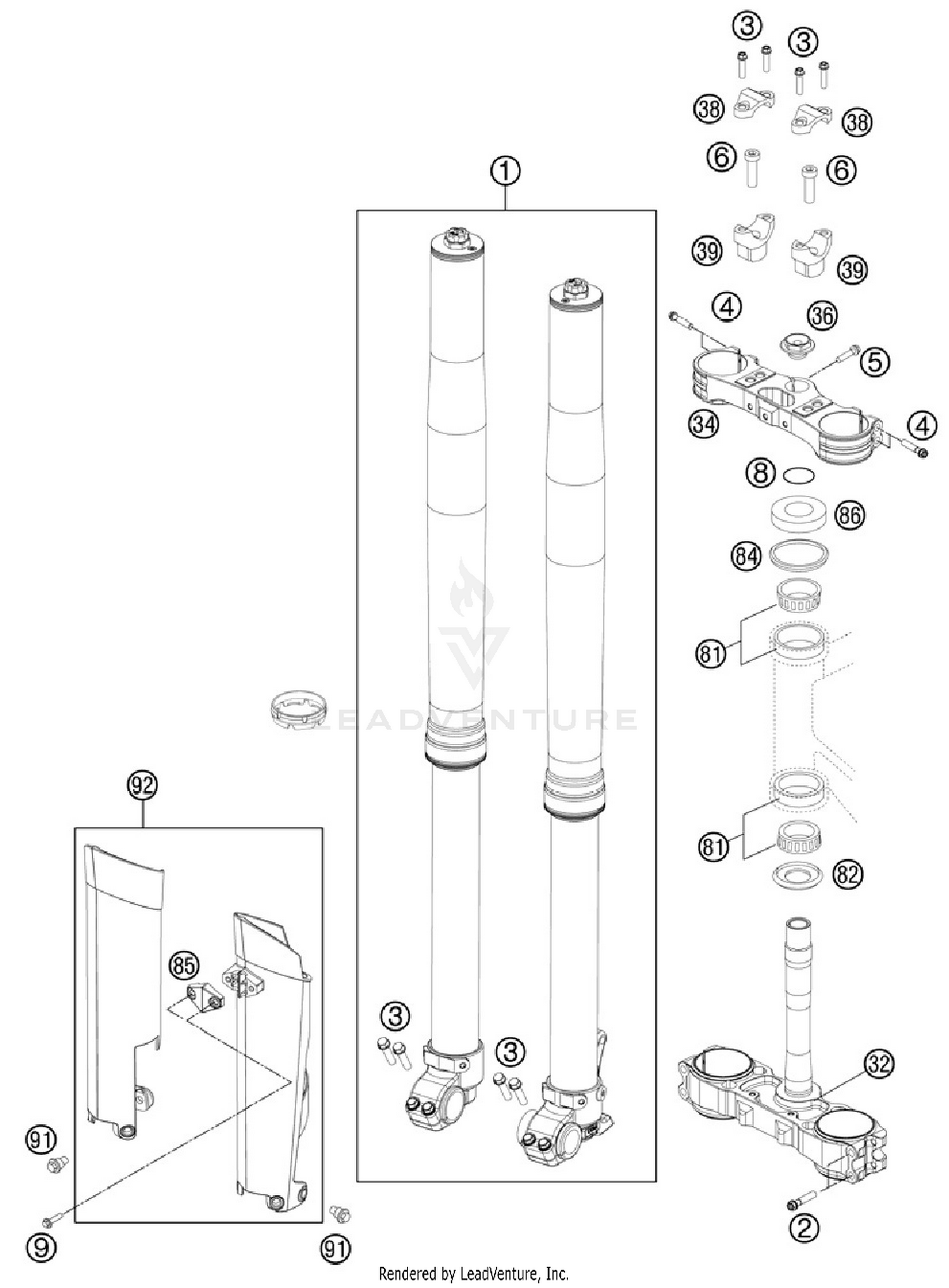 Front Fork, Triple Clamp