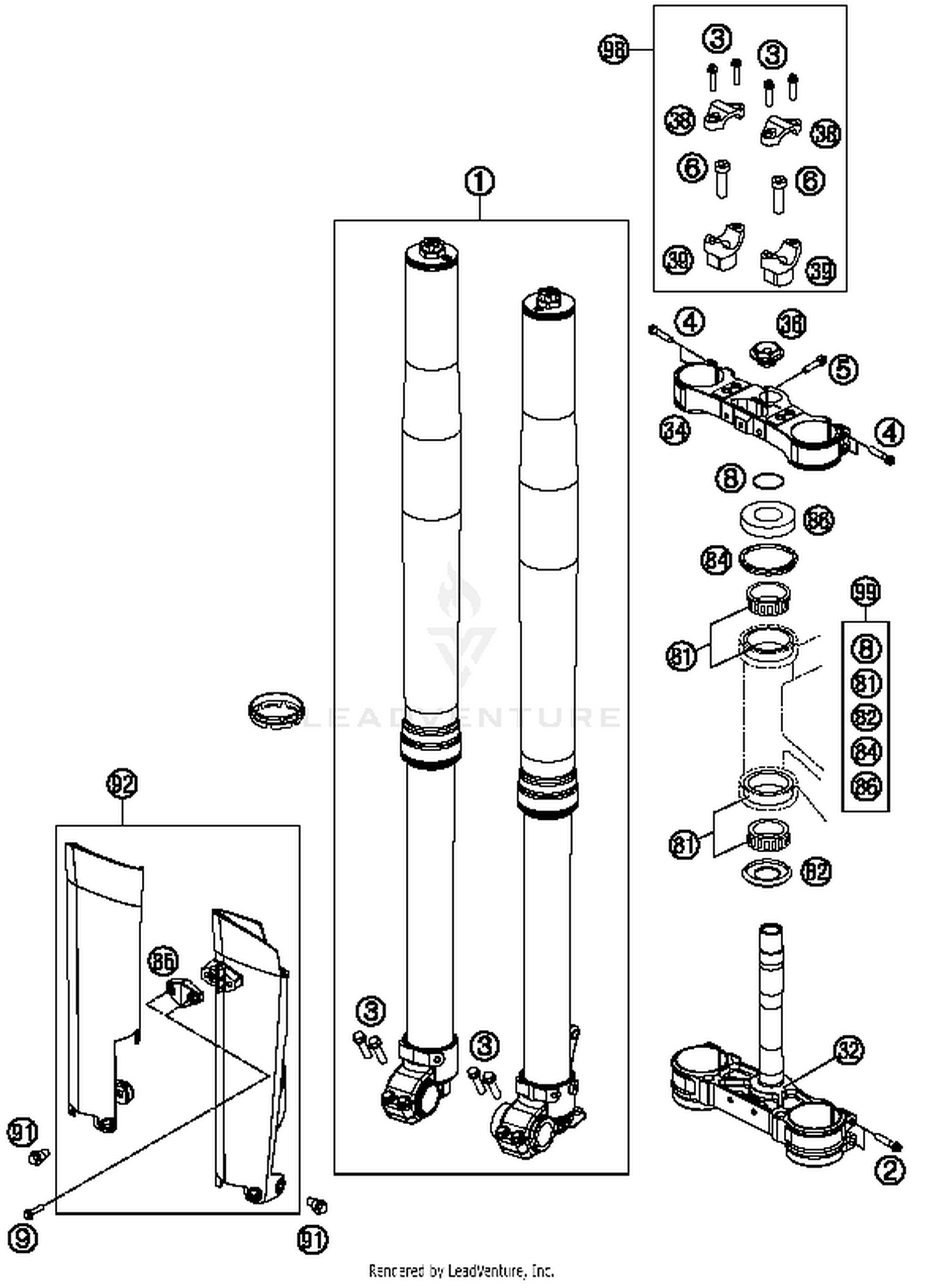Front Fork, Triple Clamp