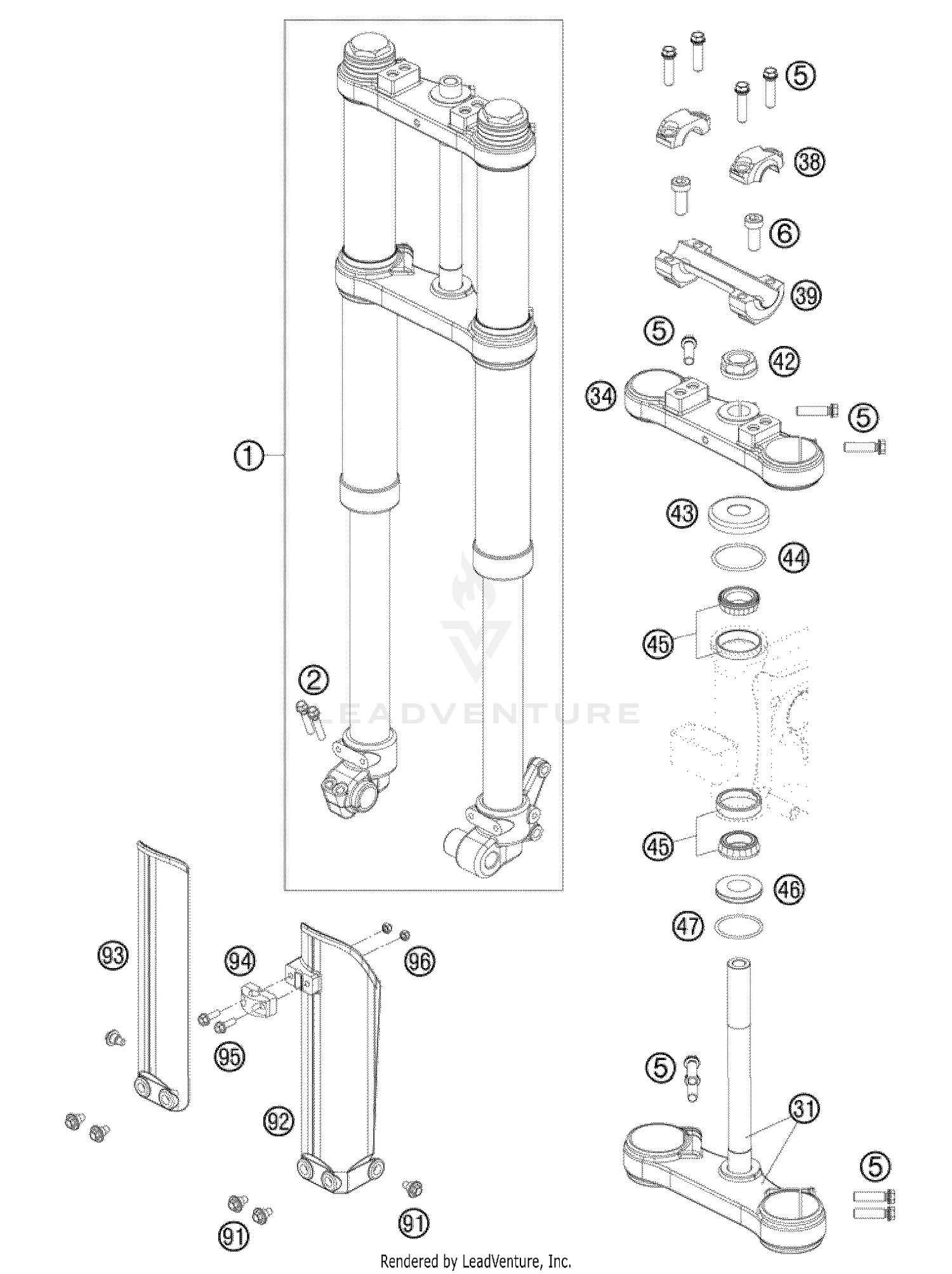 Front Fork, Triple Clamp