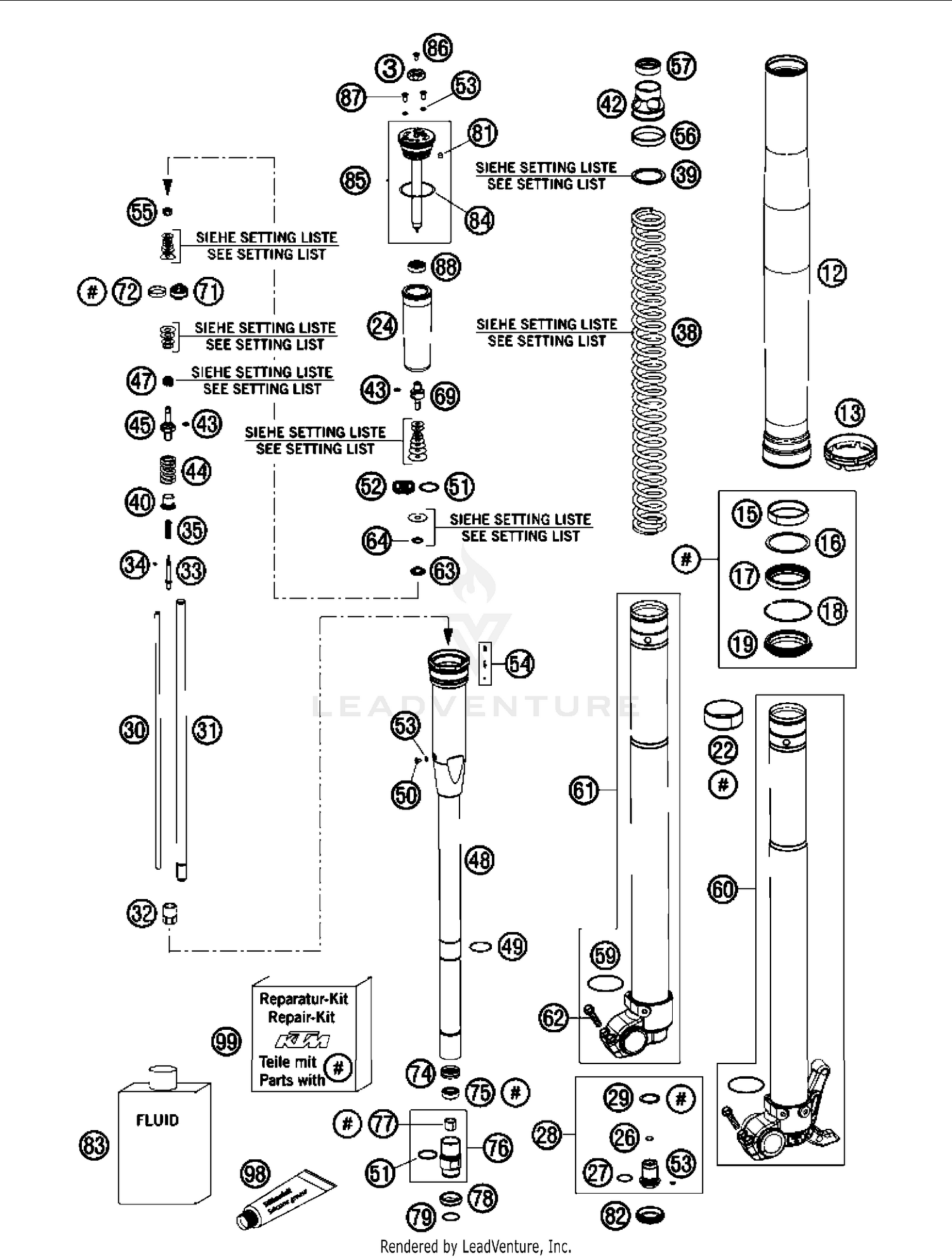 Front Fork, Disassembled
