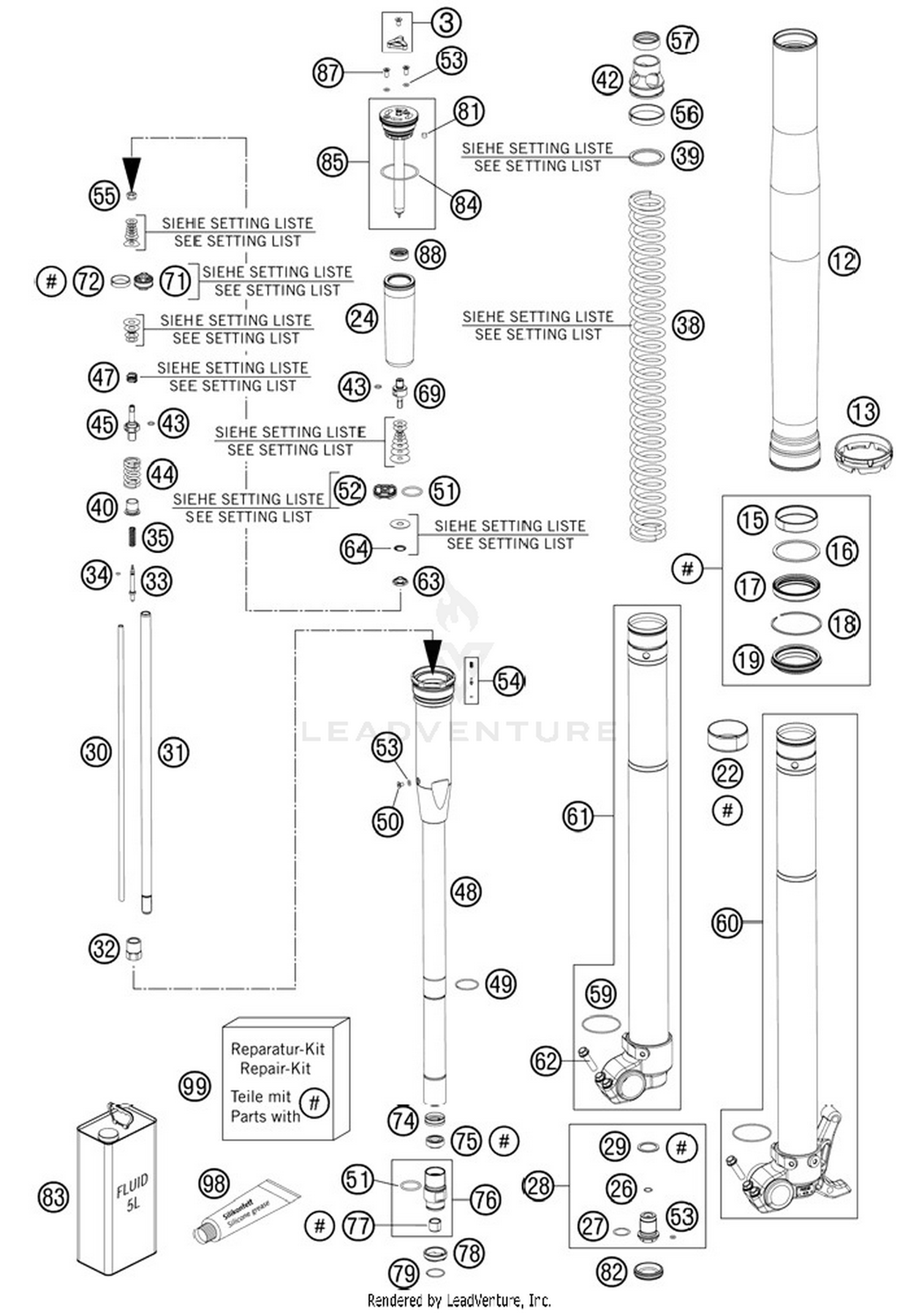 Front Fork, Disassembled