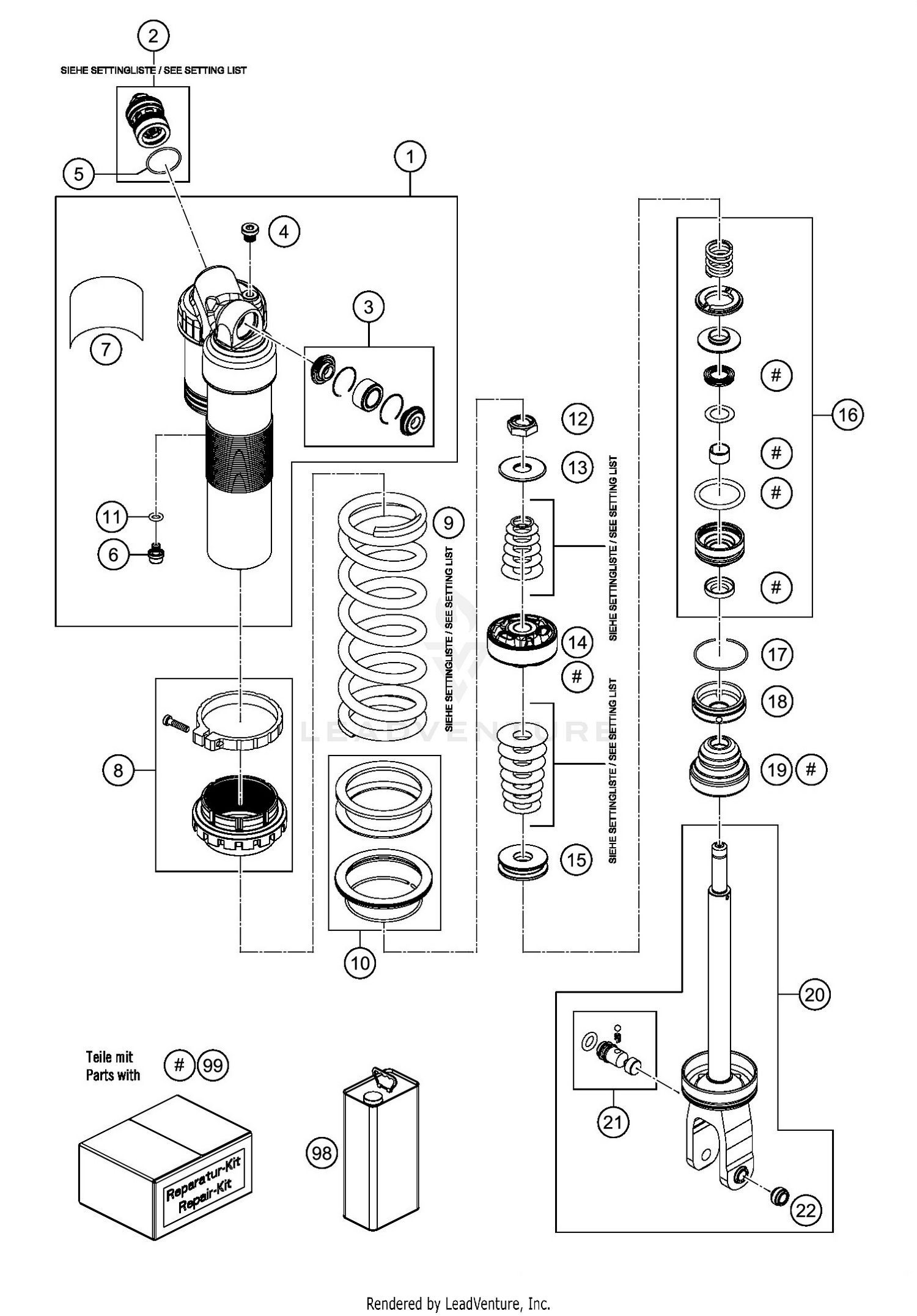 SHOCK ABSORBER DISASSEMBLED
