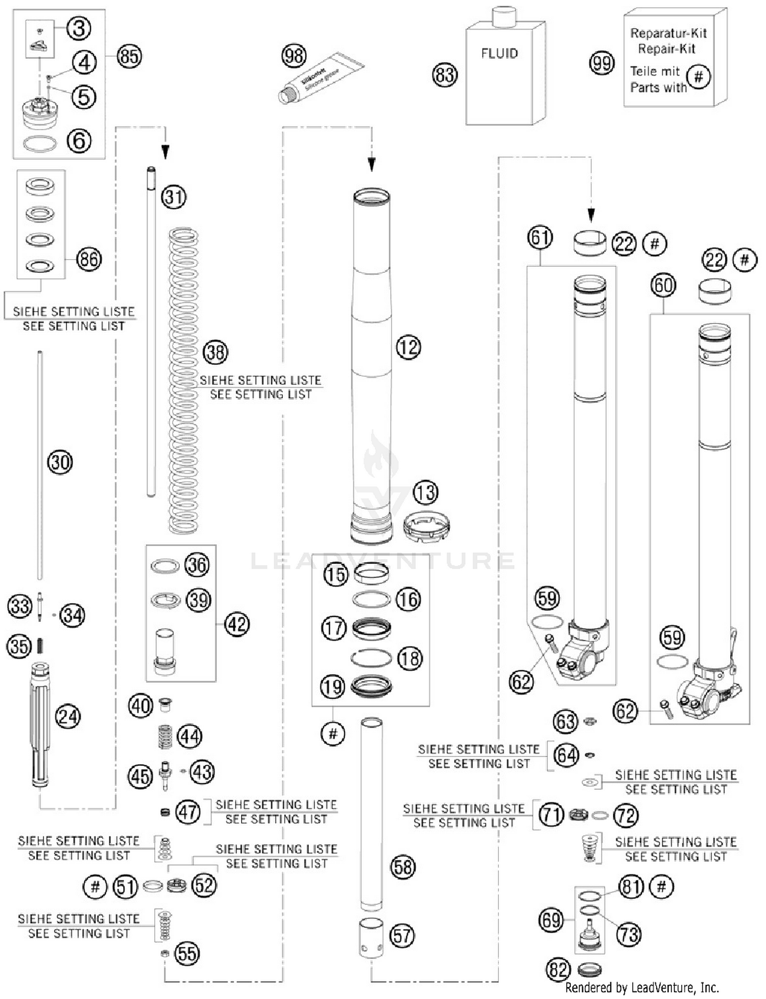Front Fork, Disassembled
