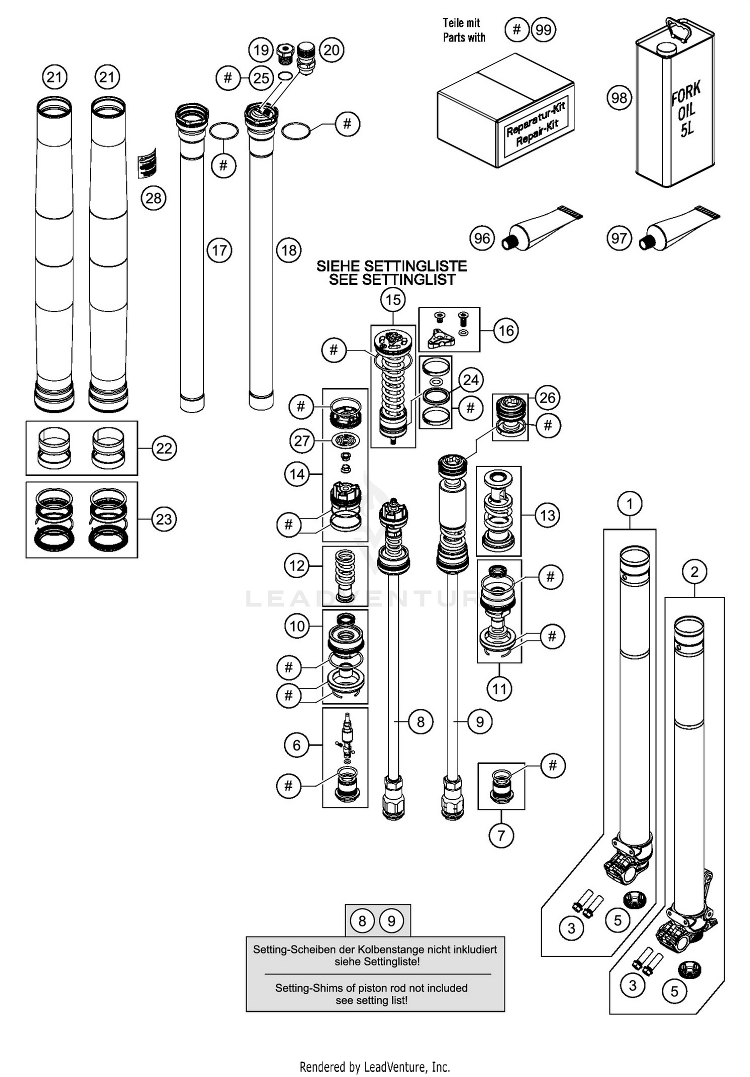 FRONT FORK DISASSEMBLED