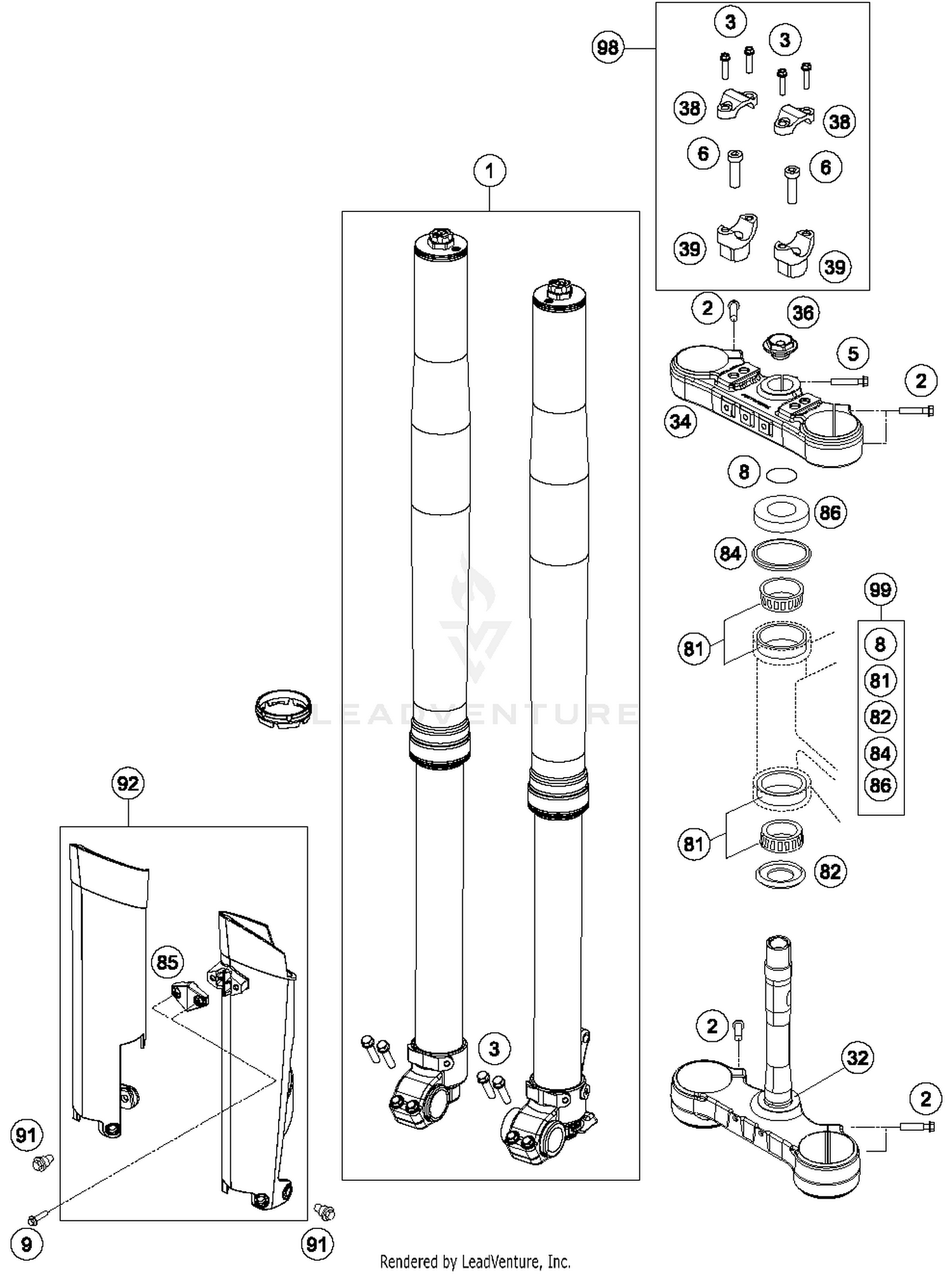 Front Fork, Triple Clamp