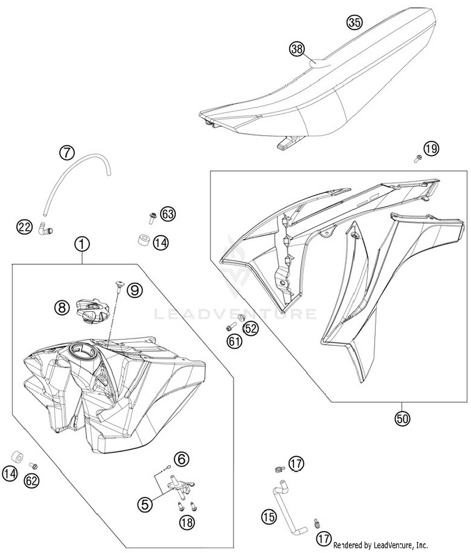 Tank, Seat, Cover