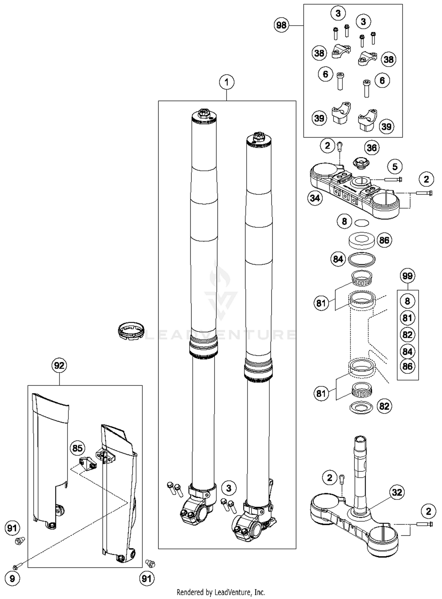 Front Fork, Triple Clamp