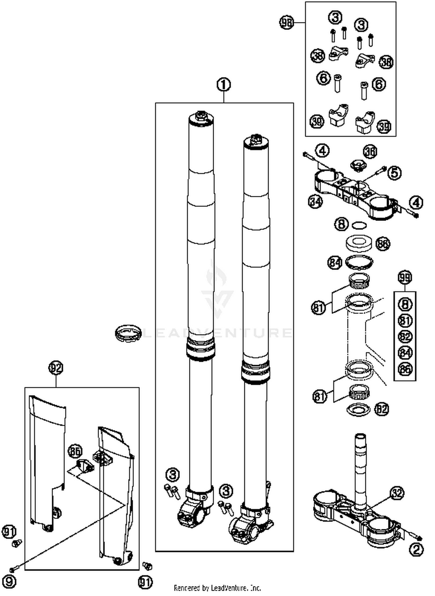 Front Fork, Triple Clamp