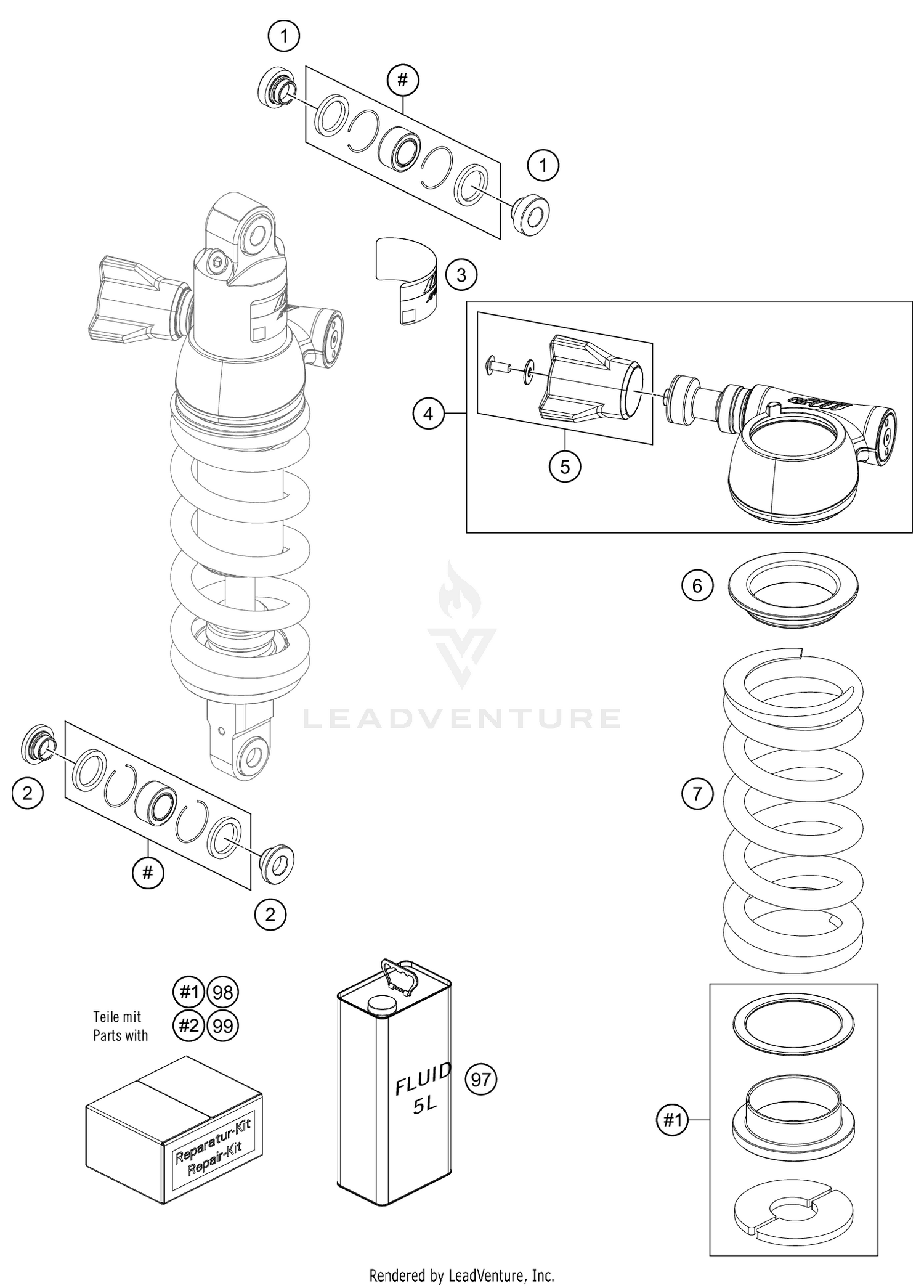 SHOCK ABSORBER DISASSEMBLED