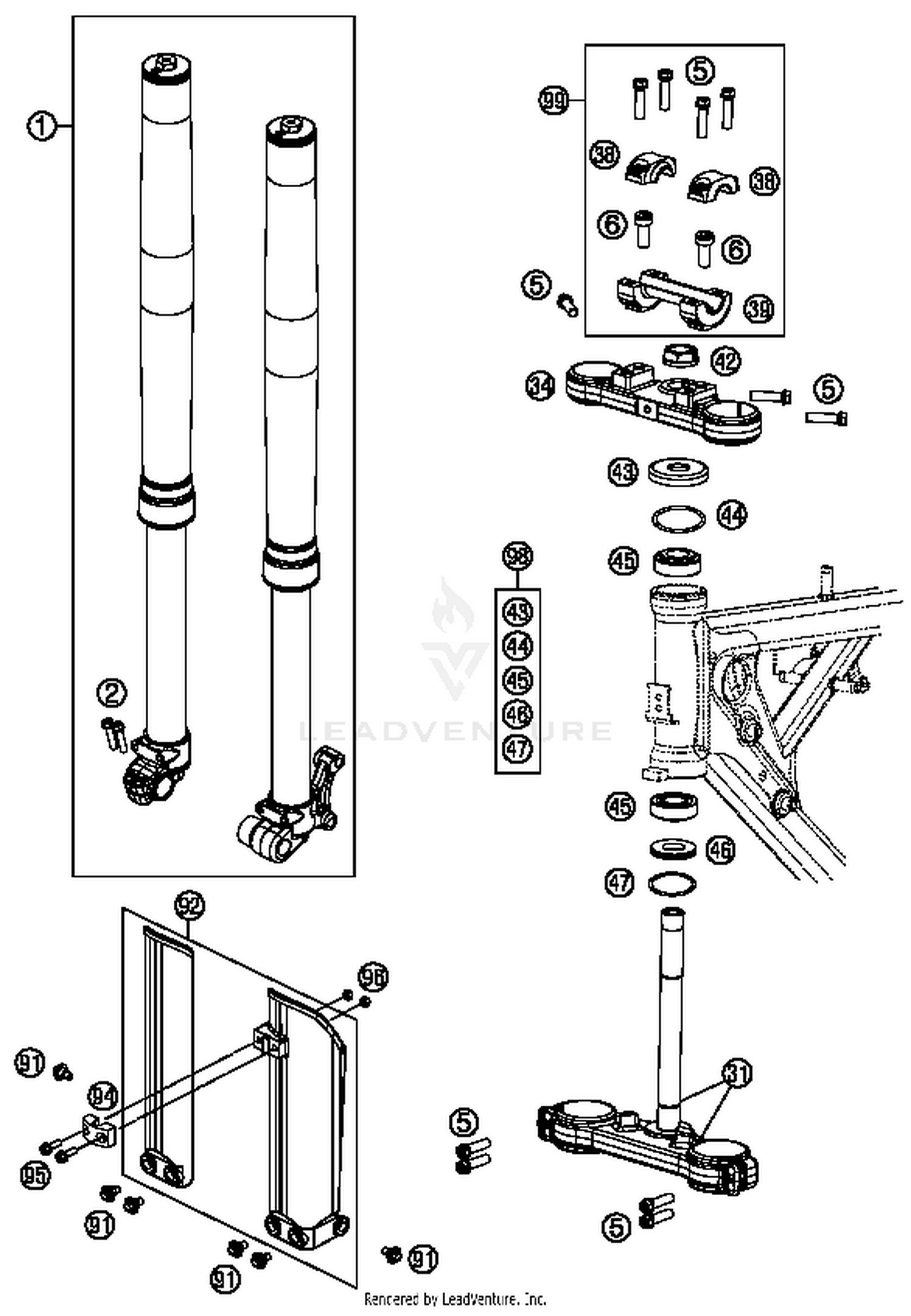 Front Fork, Triple Clamp