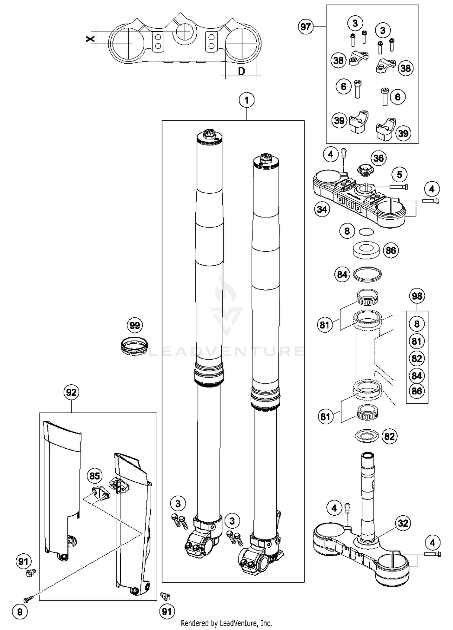 Front Fork, Triple Clamp