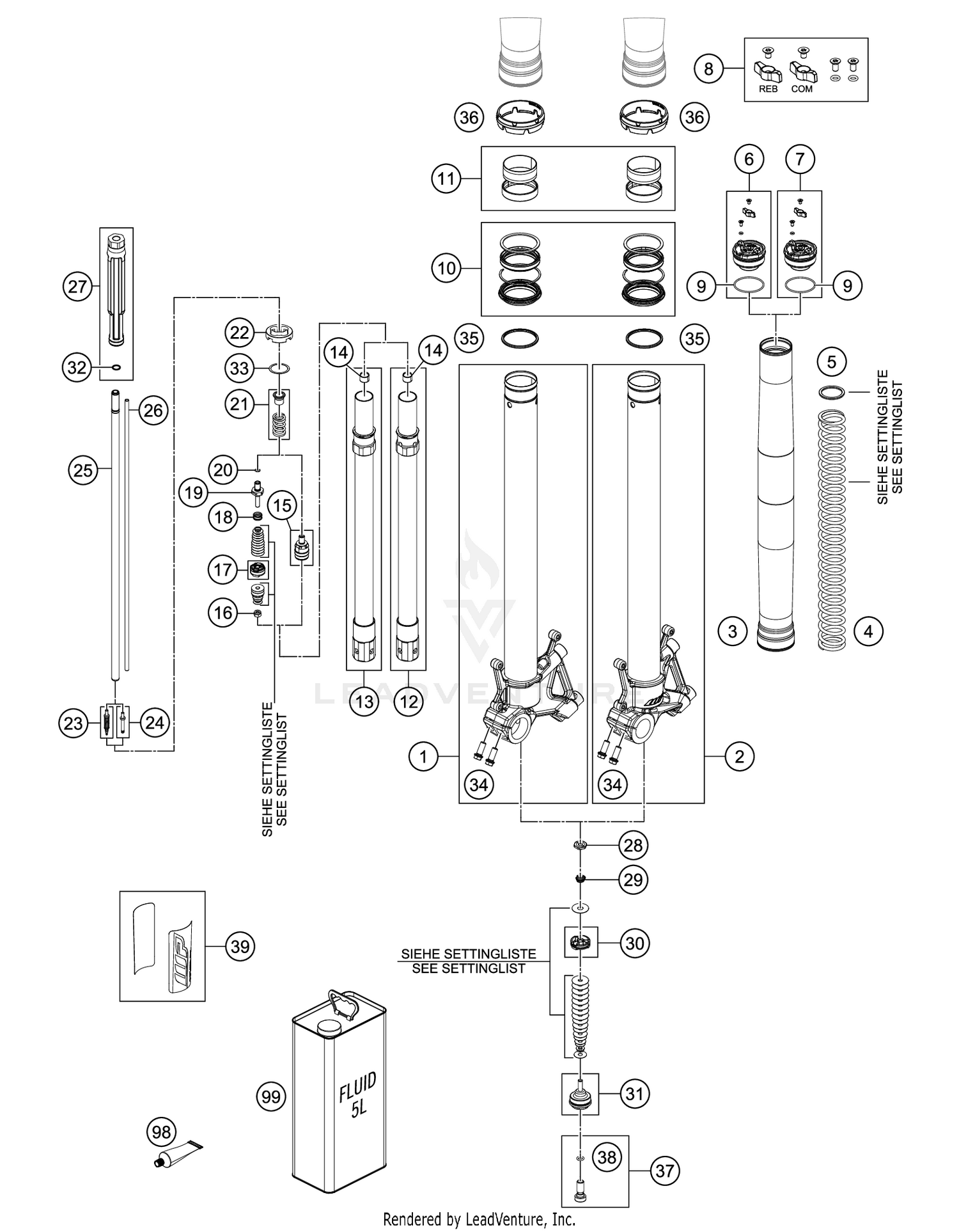 FRONT FORK DISASSEMBLED