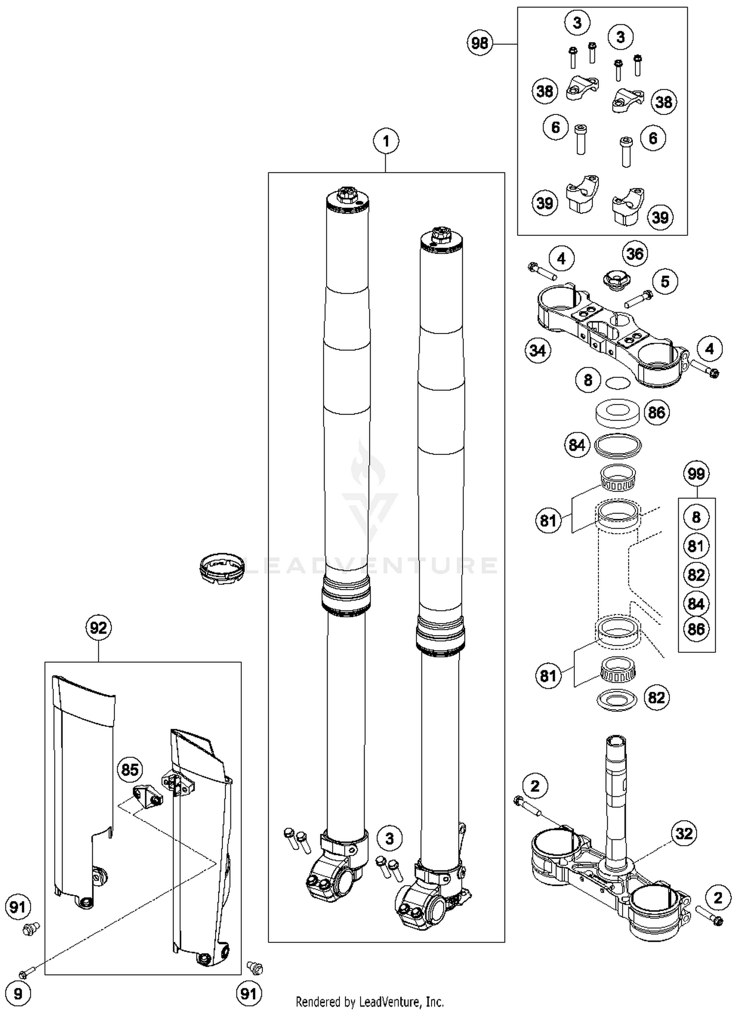 Front Fork, Triple Clamp