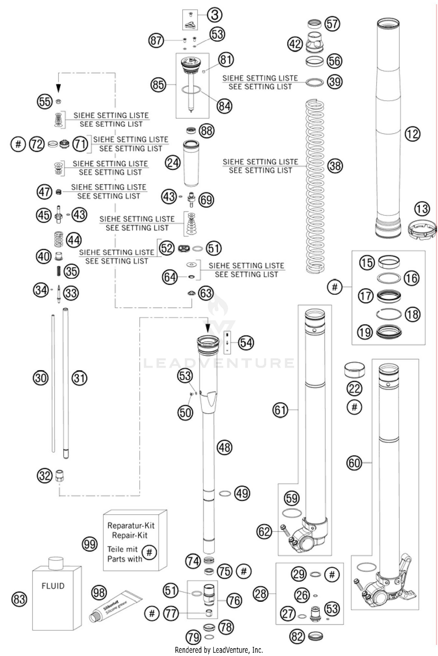 Front Fork, Disassembled