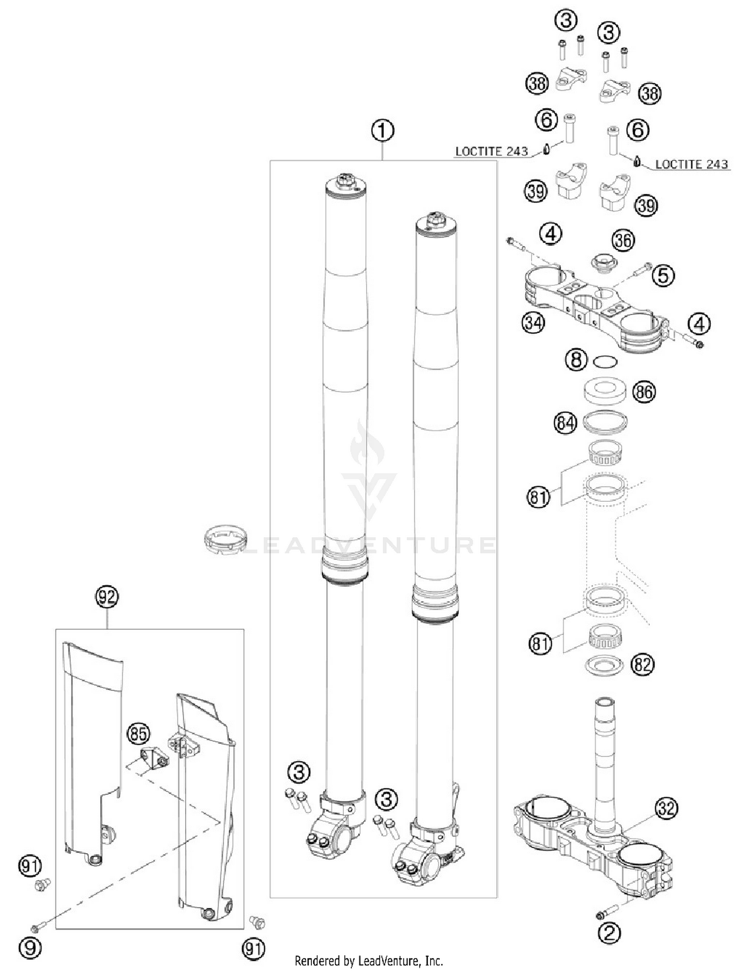 Front Fork, Triple Clamp