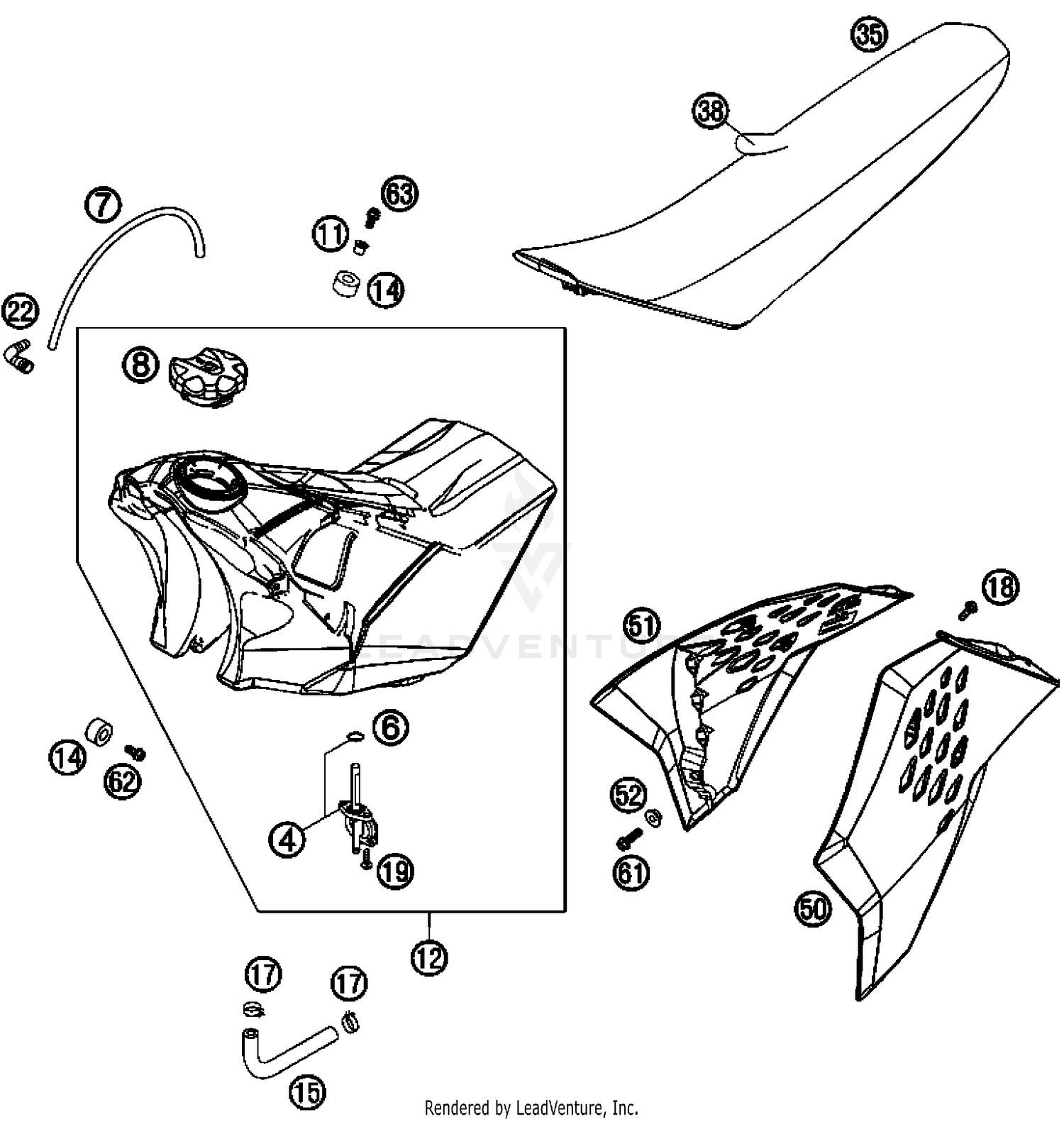Tank, Seat, Cover