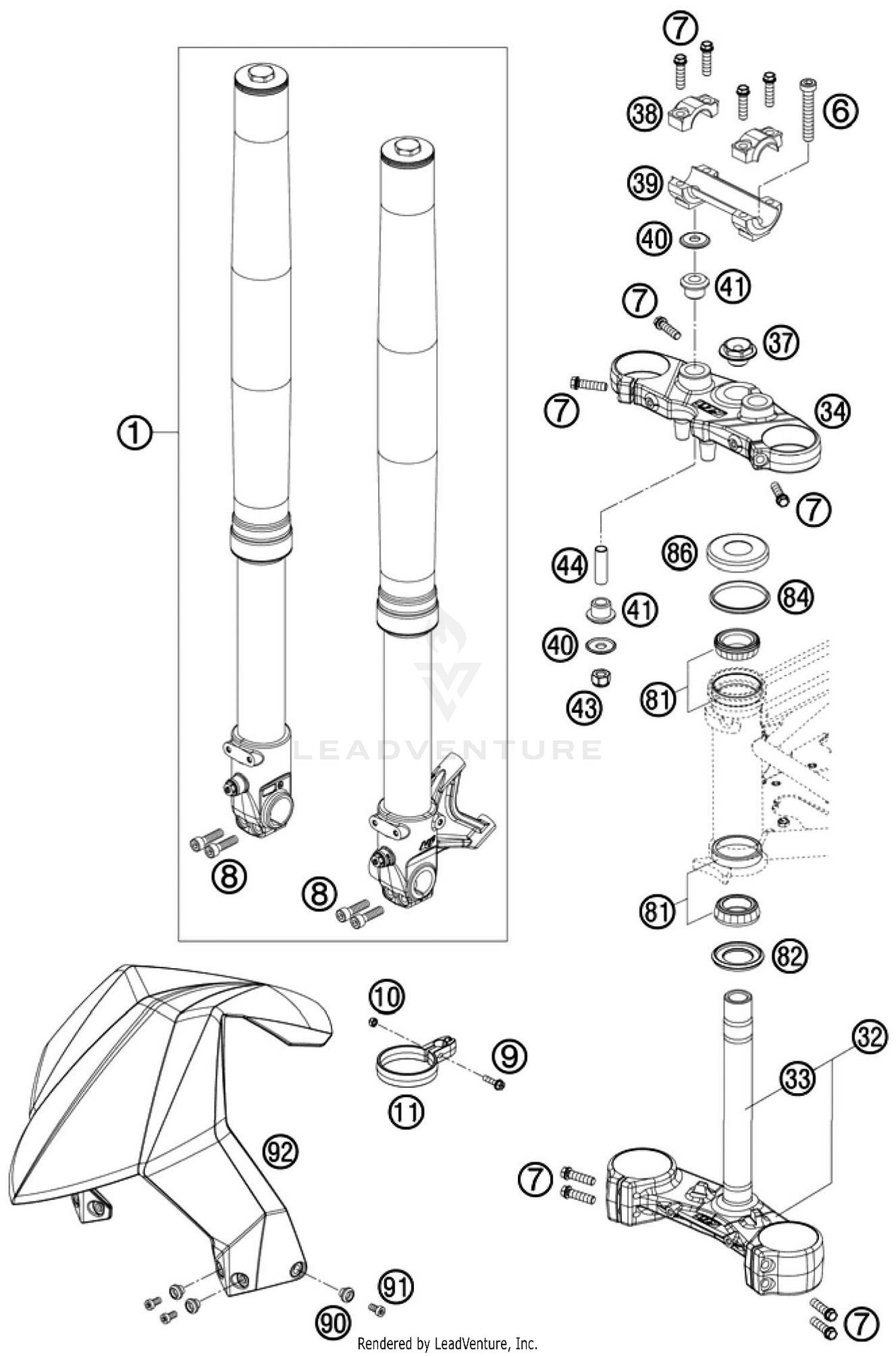 Front Fork, Triple Clamp