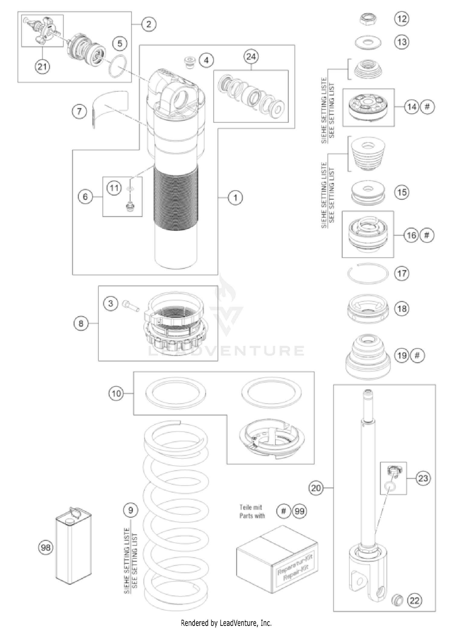 SHOCK ABSORBER DISASSEMBLED