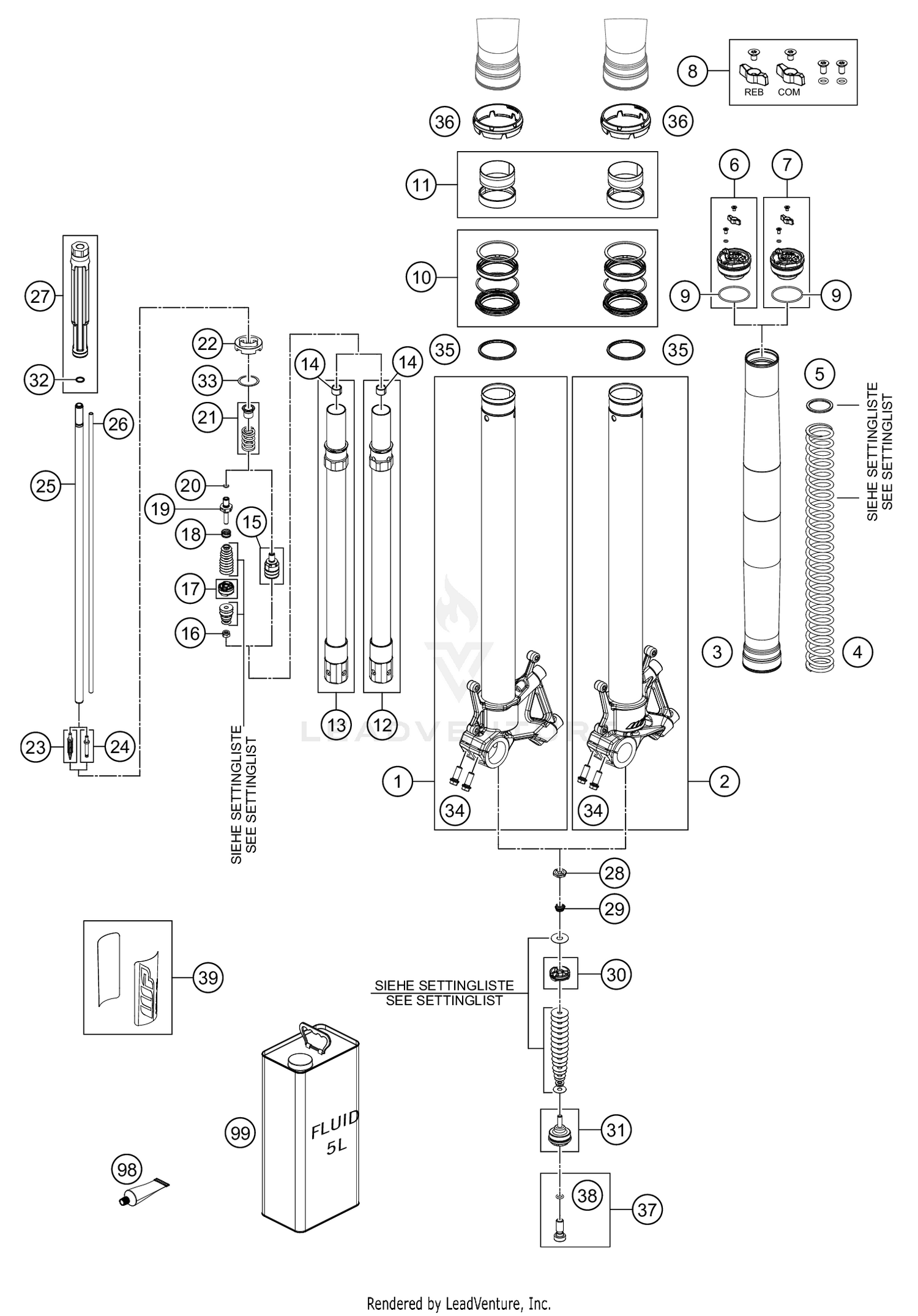 FRONT FORK DISASSEMBLED