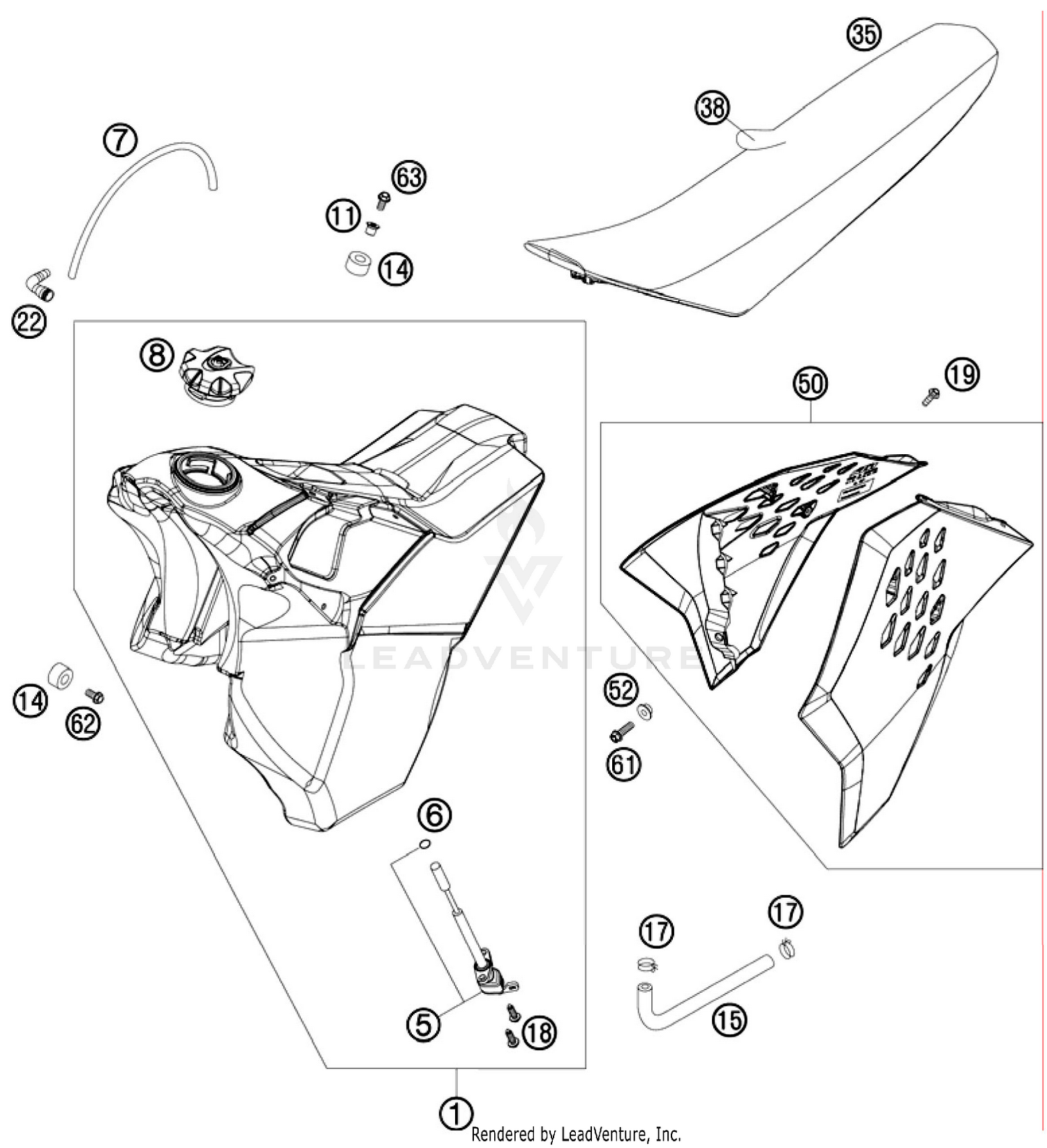 Tank, Seat, Cover