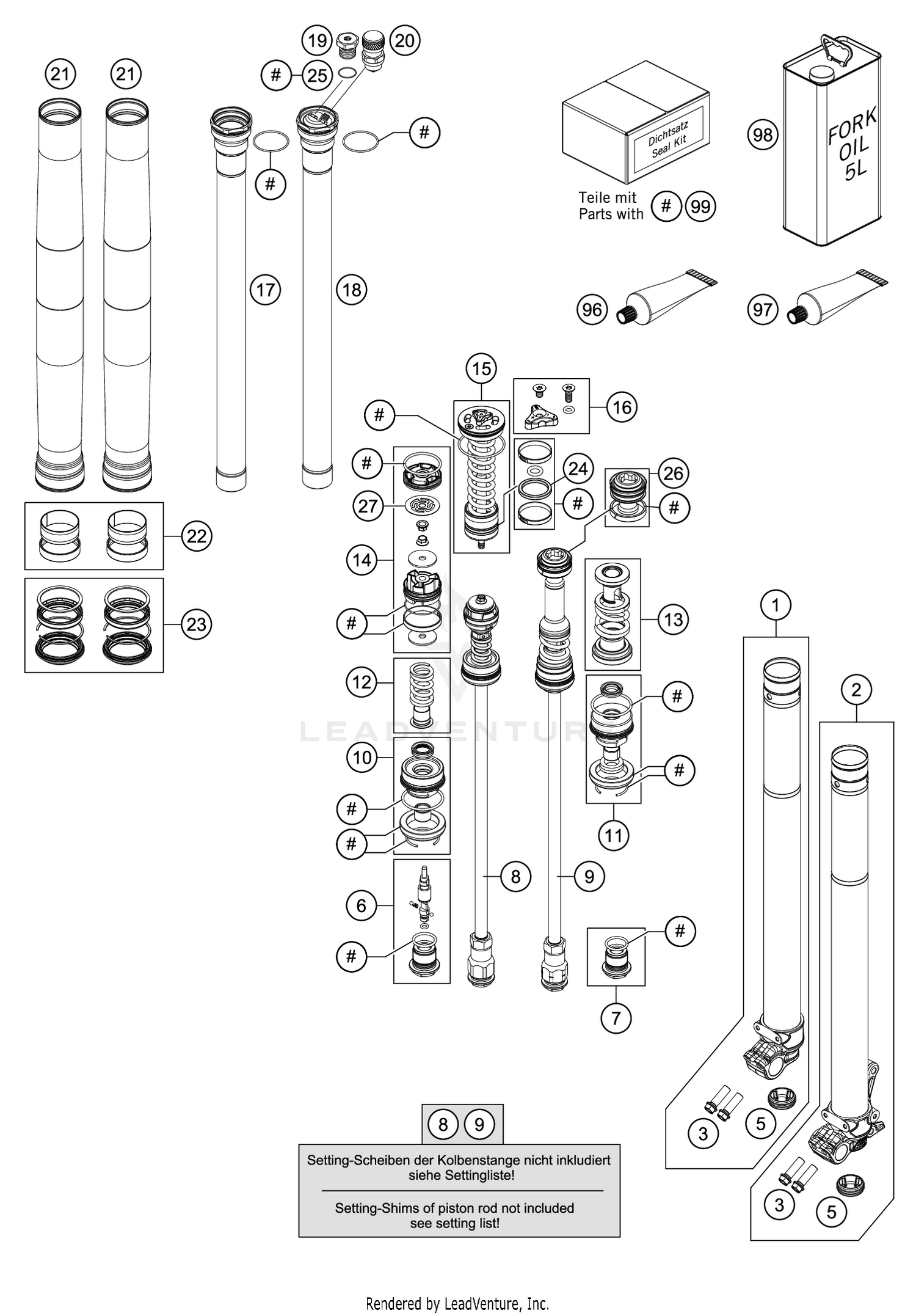 FRONT FORK DISASSEMBLED