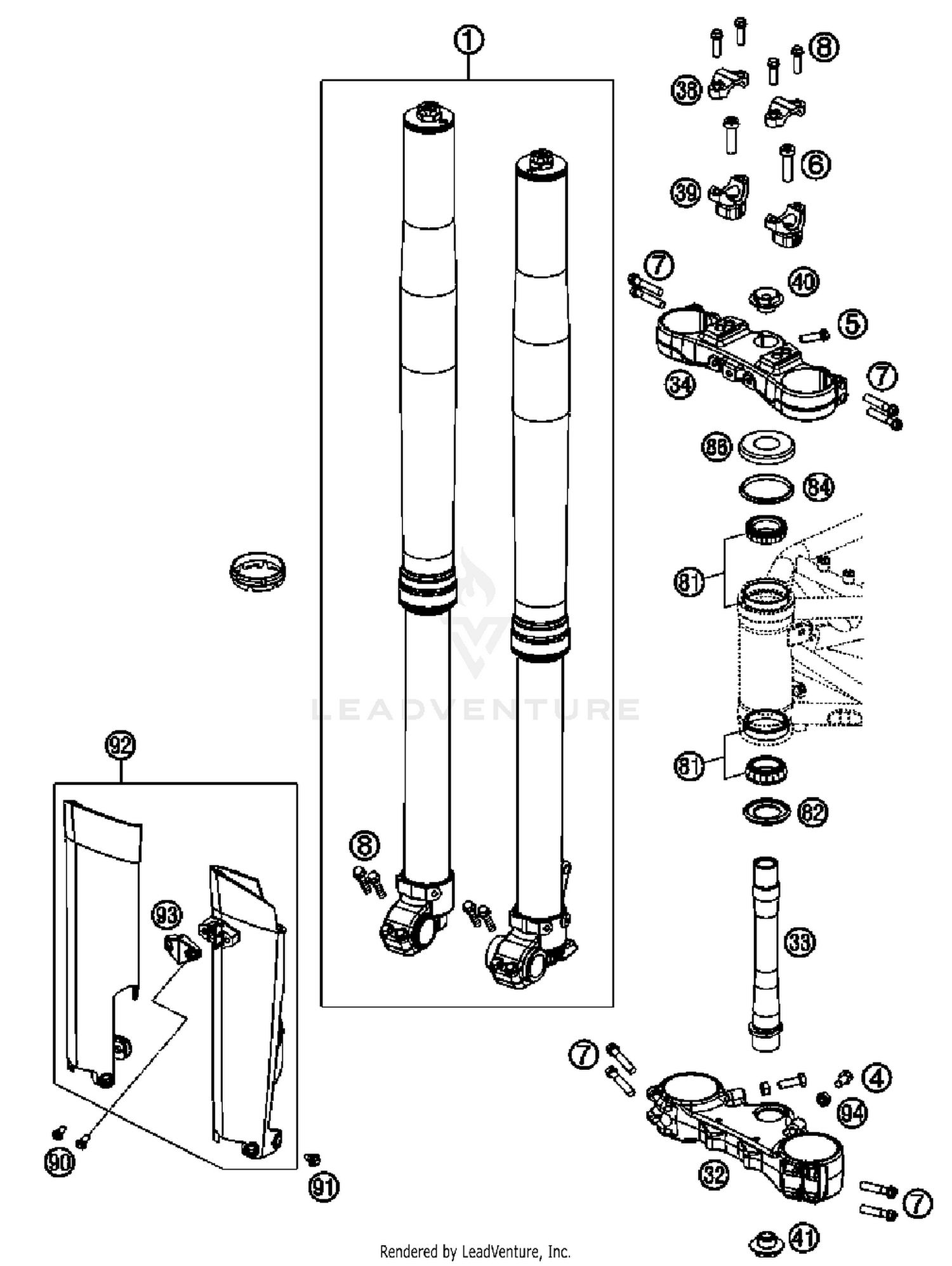 Front Fork, Triple Clamp