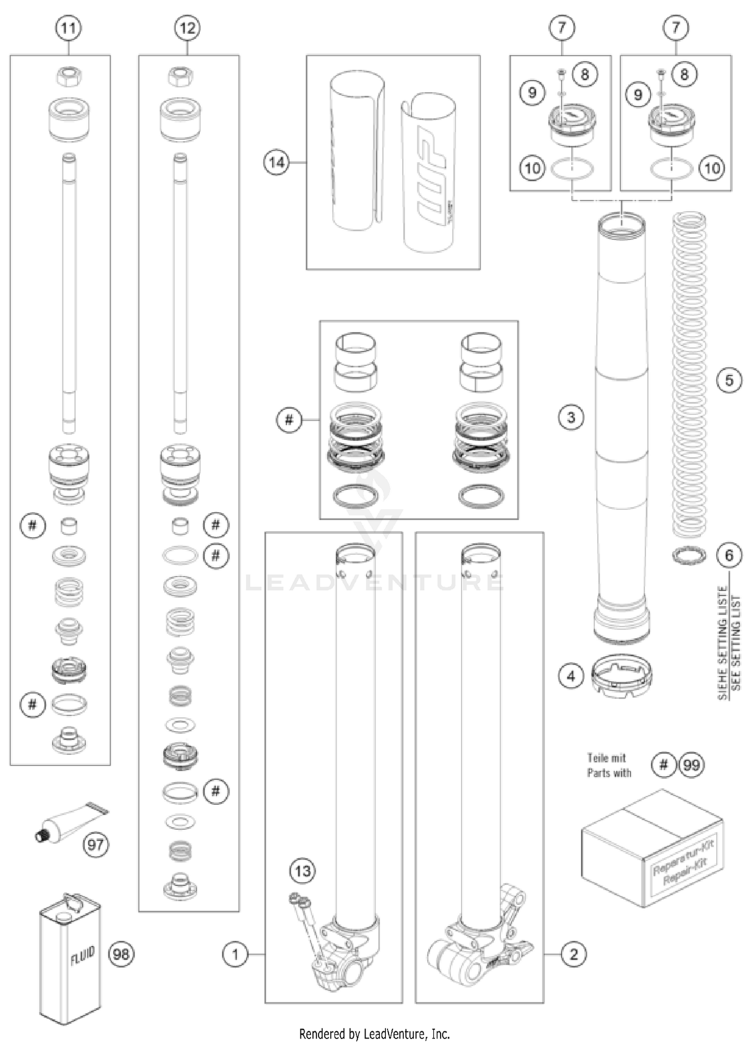 FRONT FORK DISASSEMBLED