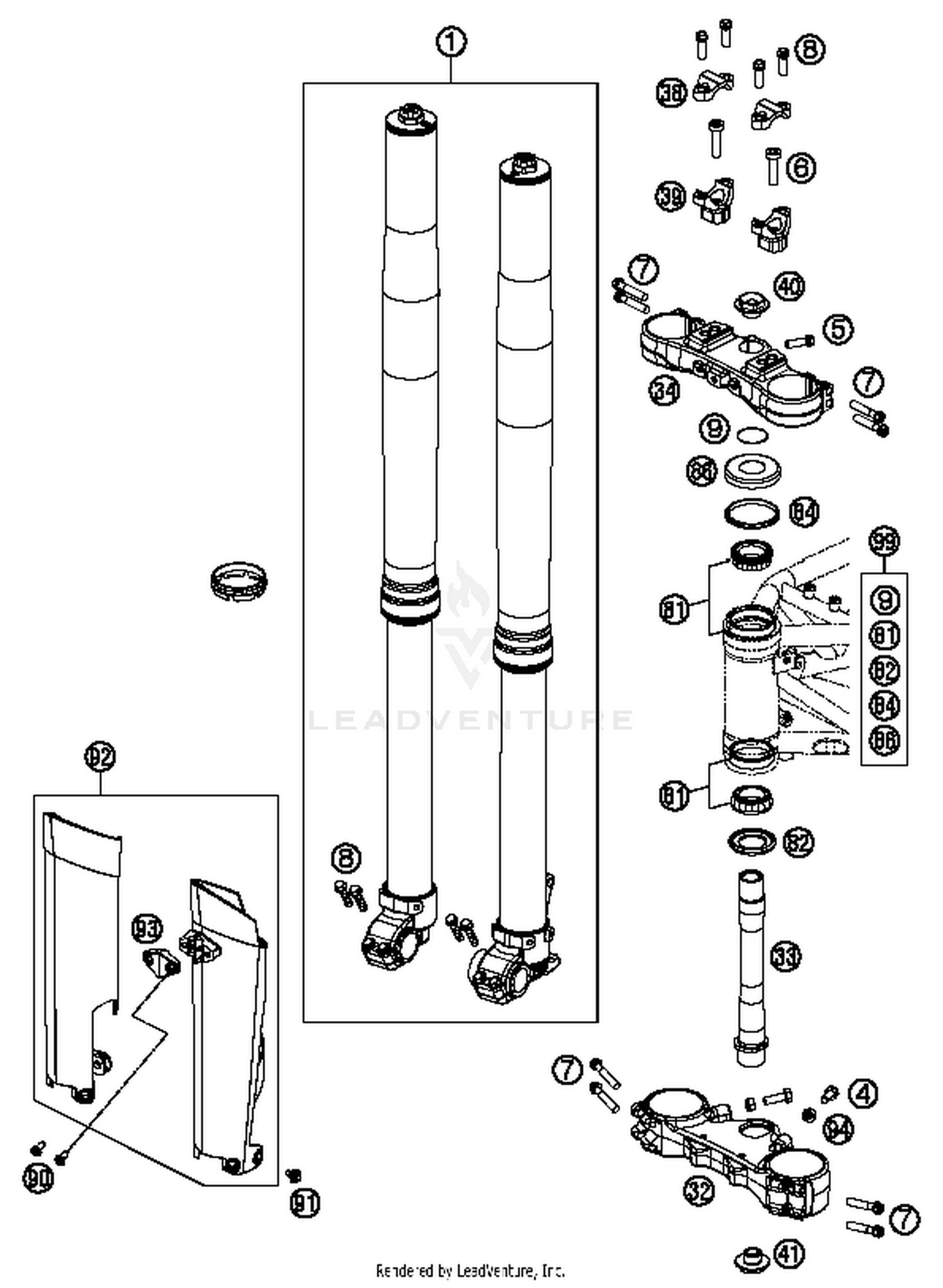 Front Fork, Triple Clamp