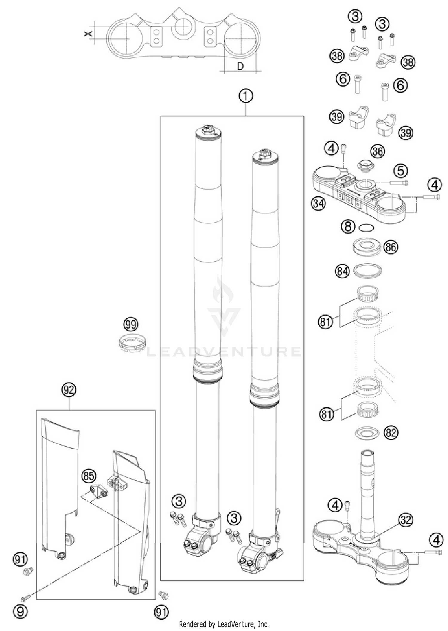 Front Fork, Triple Clamp