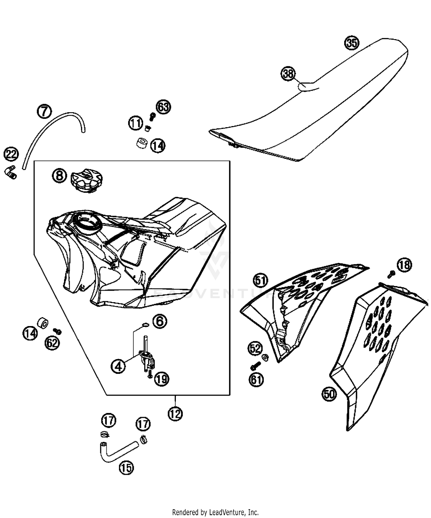 Tank, Seat, Cover