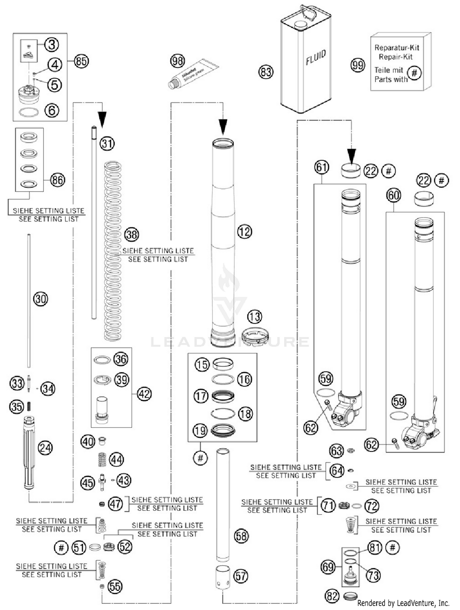 Front Fork, Disassembled