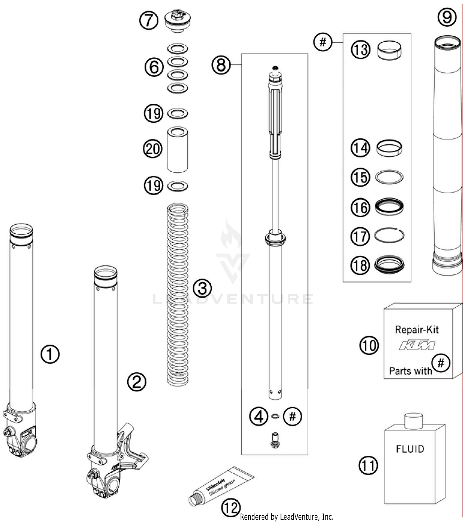 Front Fork, Disassembled