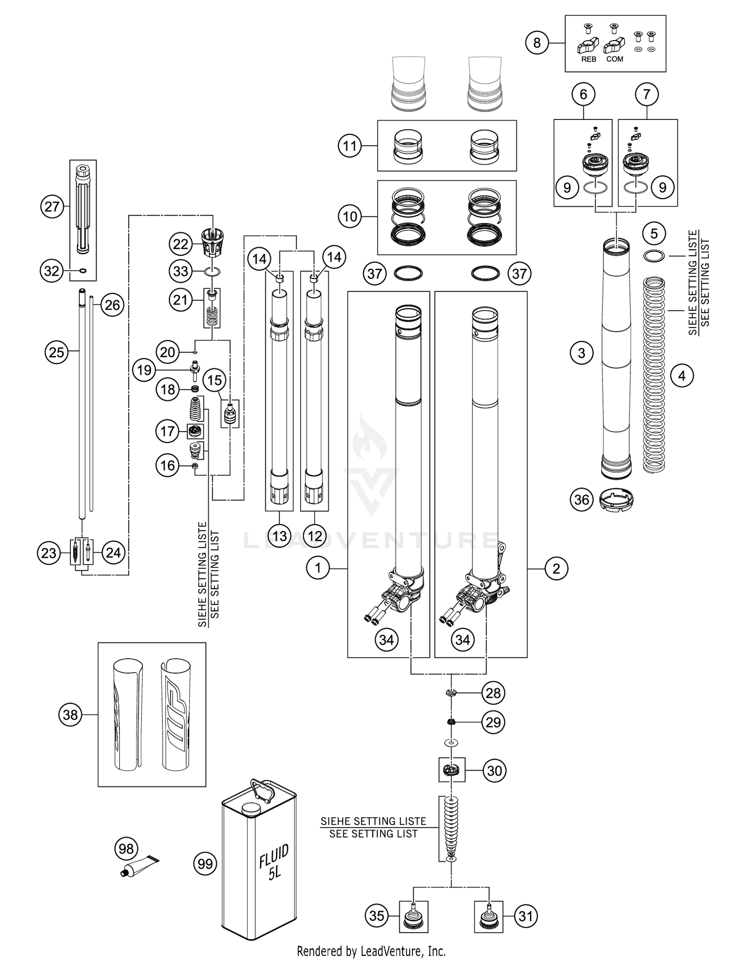 FRONT FORK DISASSEMBLED
