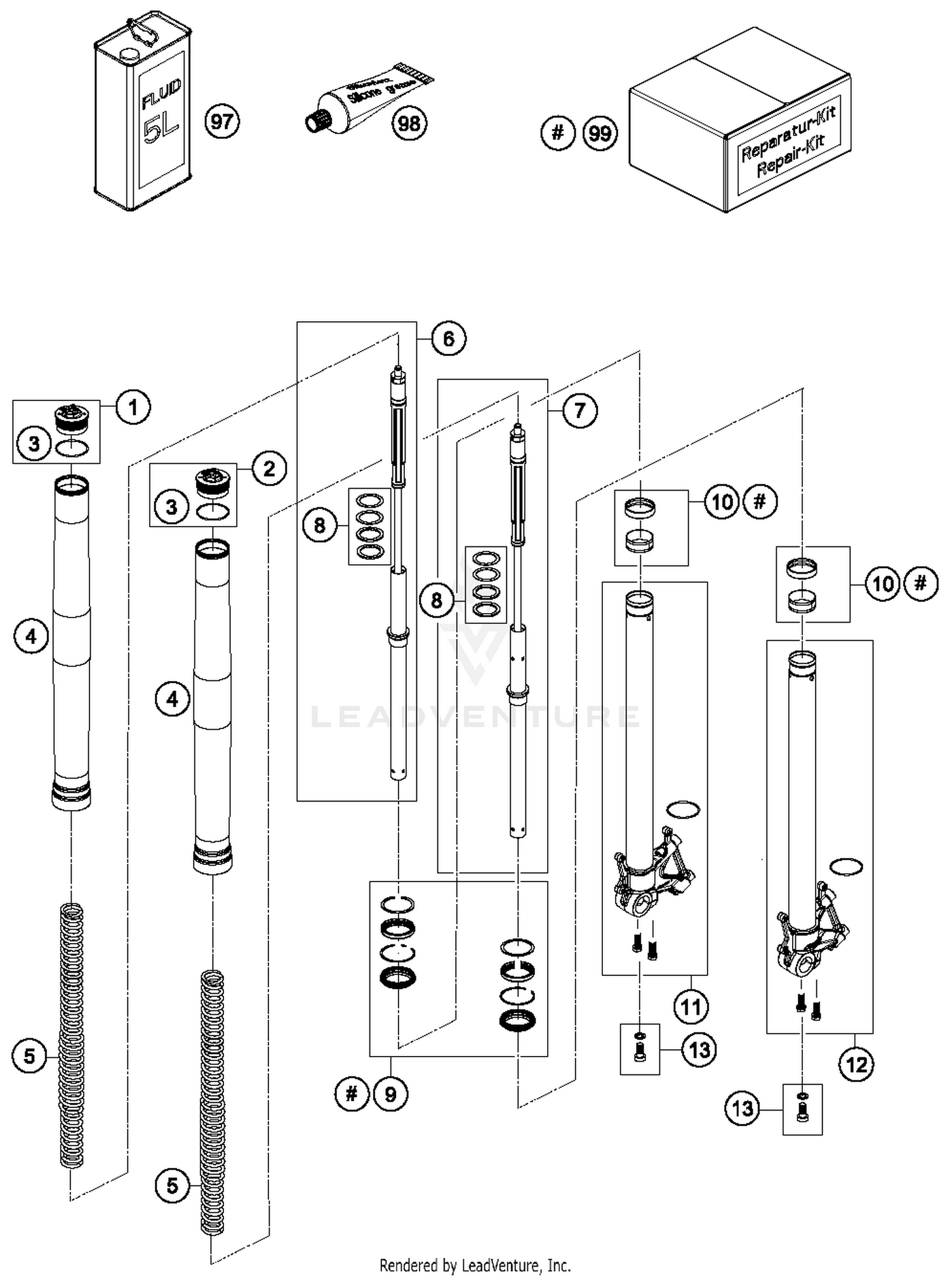 Front Fork Disassembled