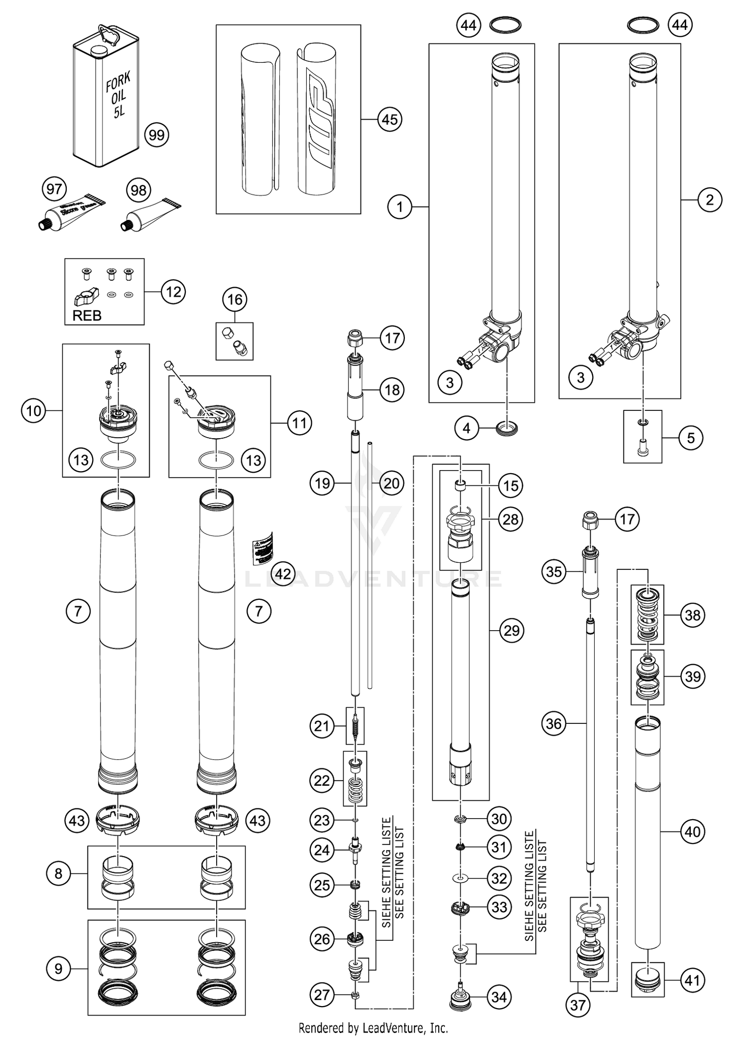 FRONT FORK DISASSEMBLED