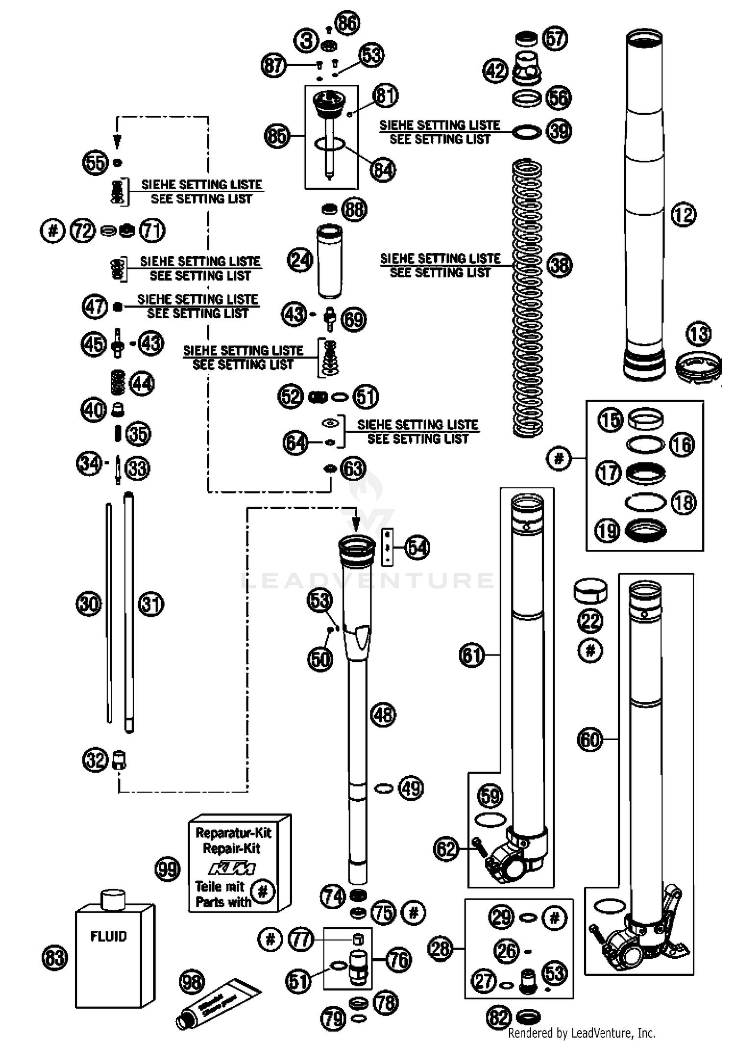 Front Fork, Disassembled