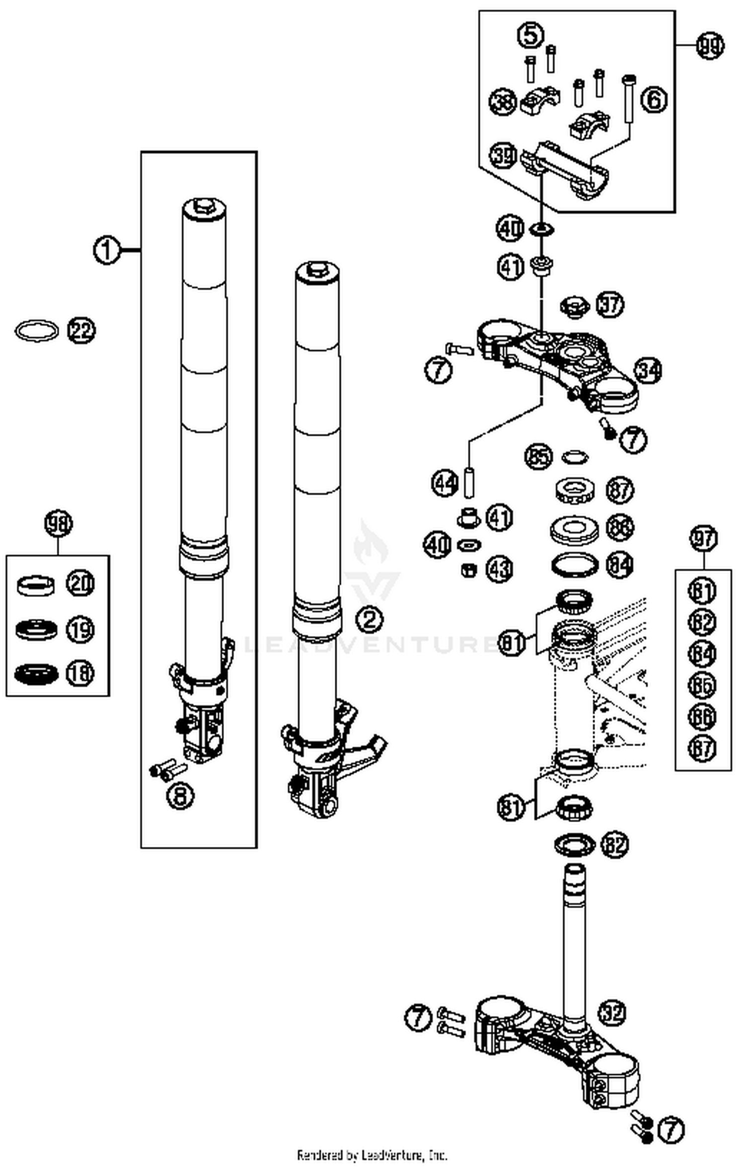 Front Fork, Triple Clamp