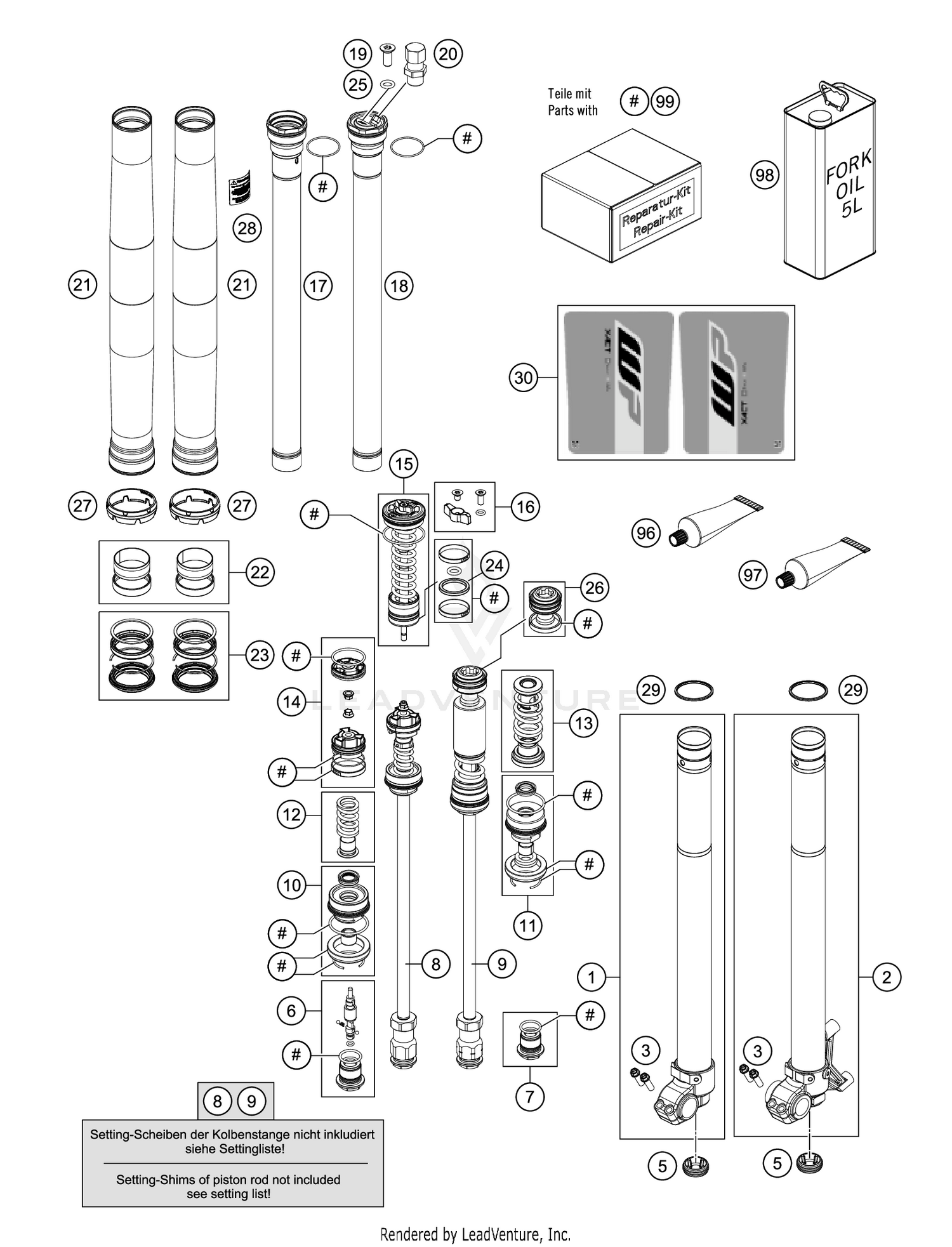 FRONT FORK DISASSEMBLED