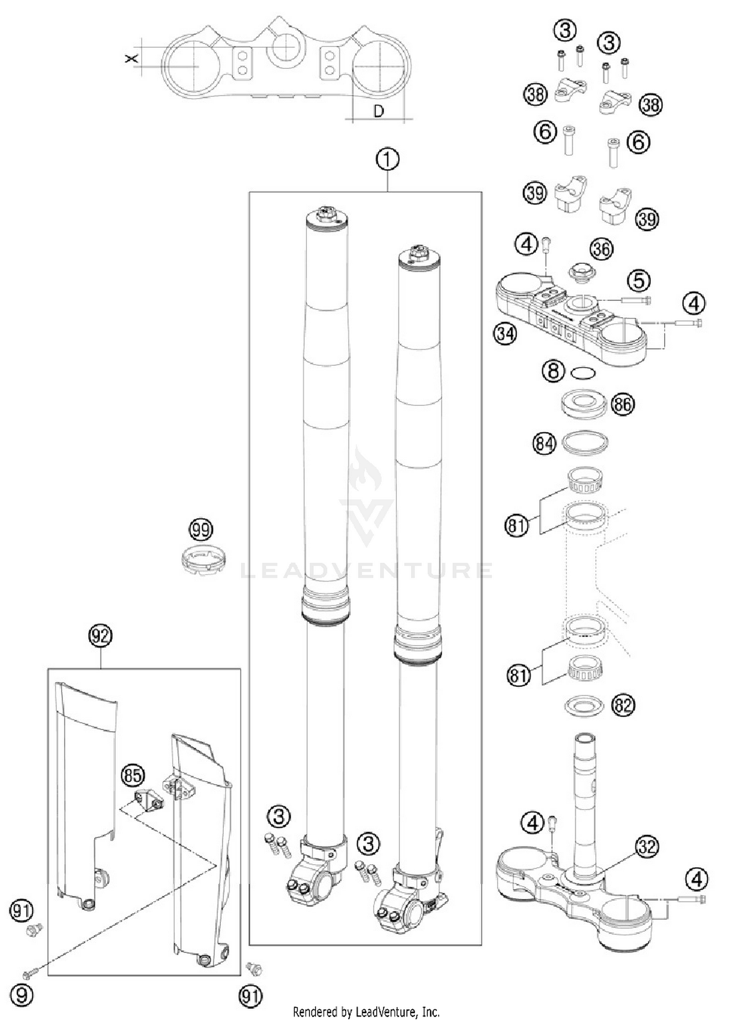 Front Fork, Triple Clamp