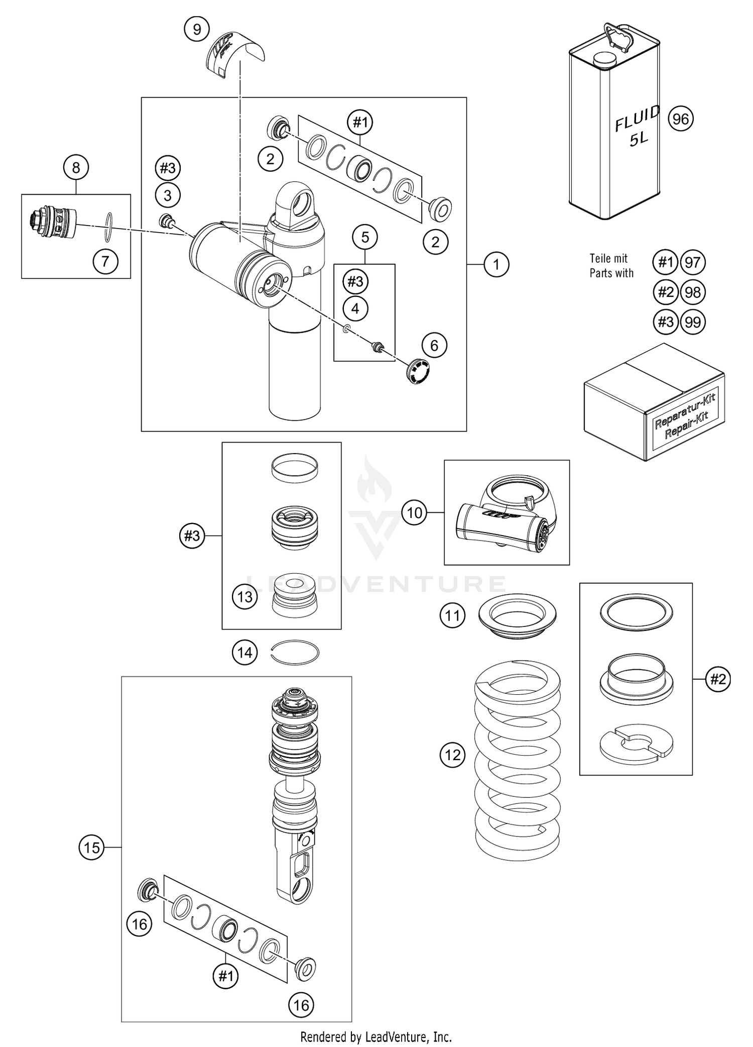 SHOCK ABSORBER DISASSEMBLED