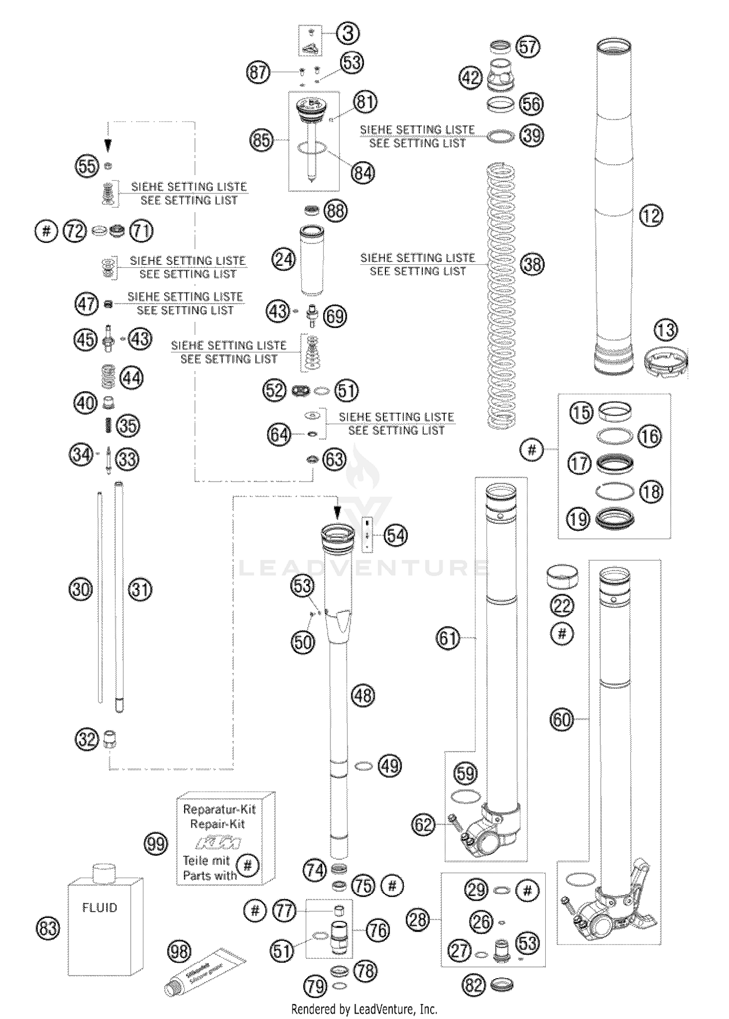Front Fork, Disassembled